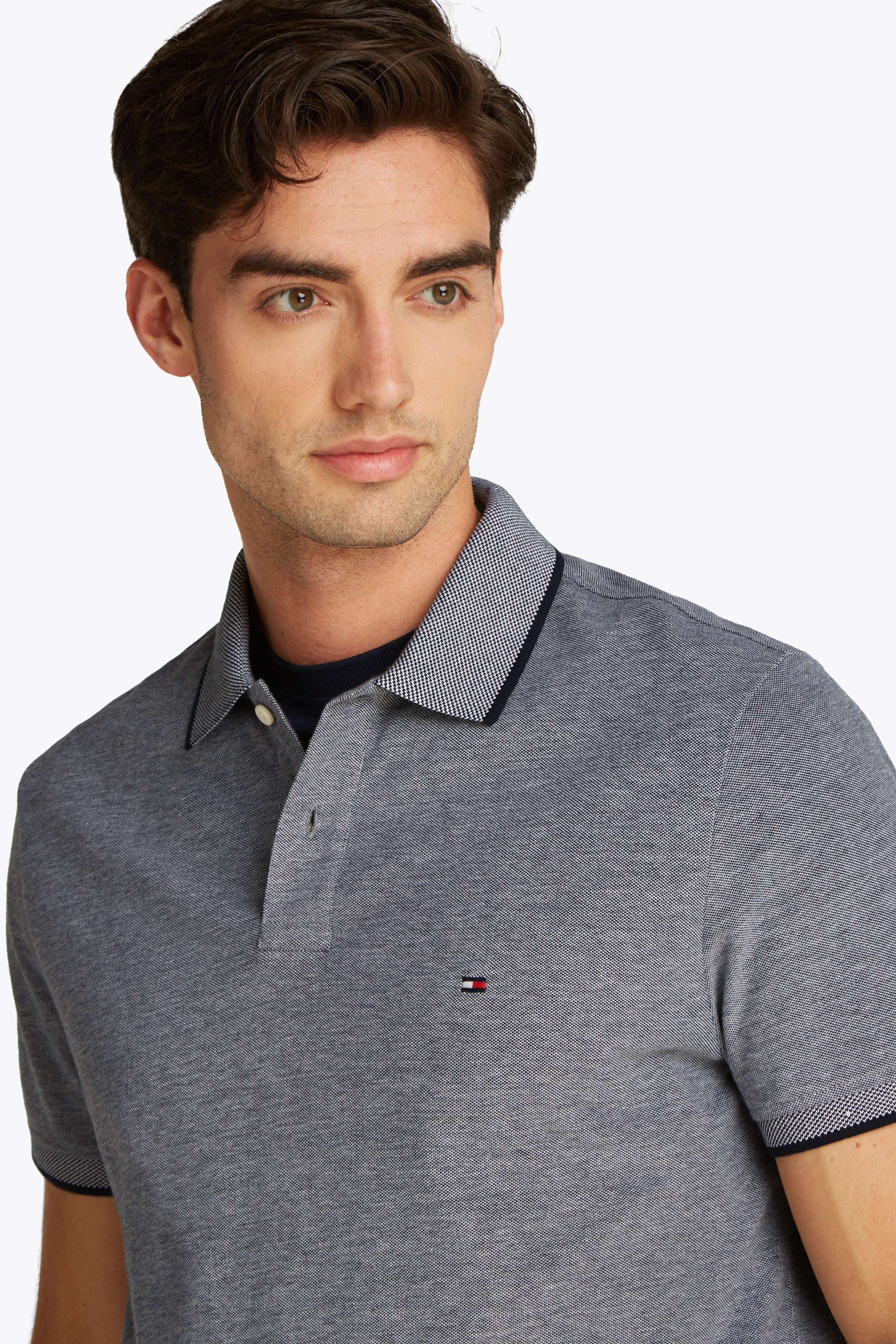 Close-up of Tommy Hilfiger Polo Collar with Tonal Tipping