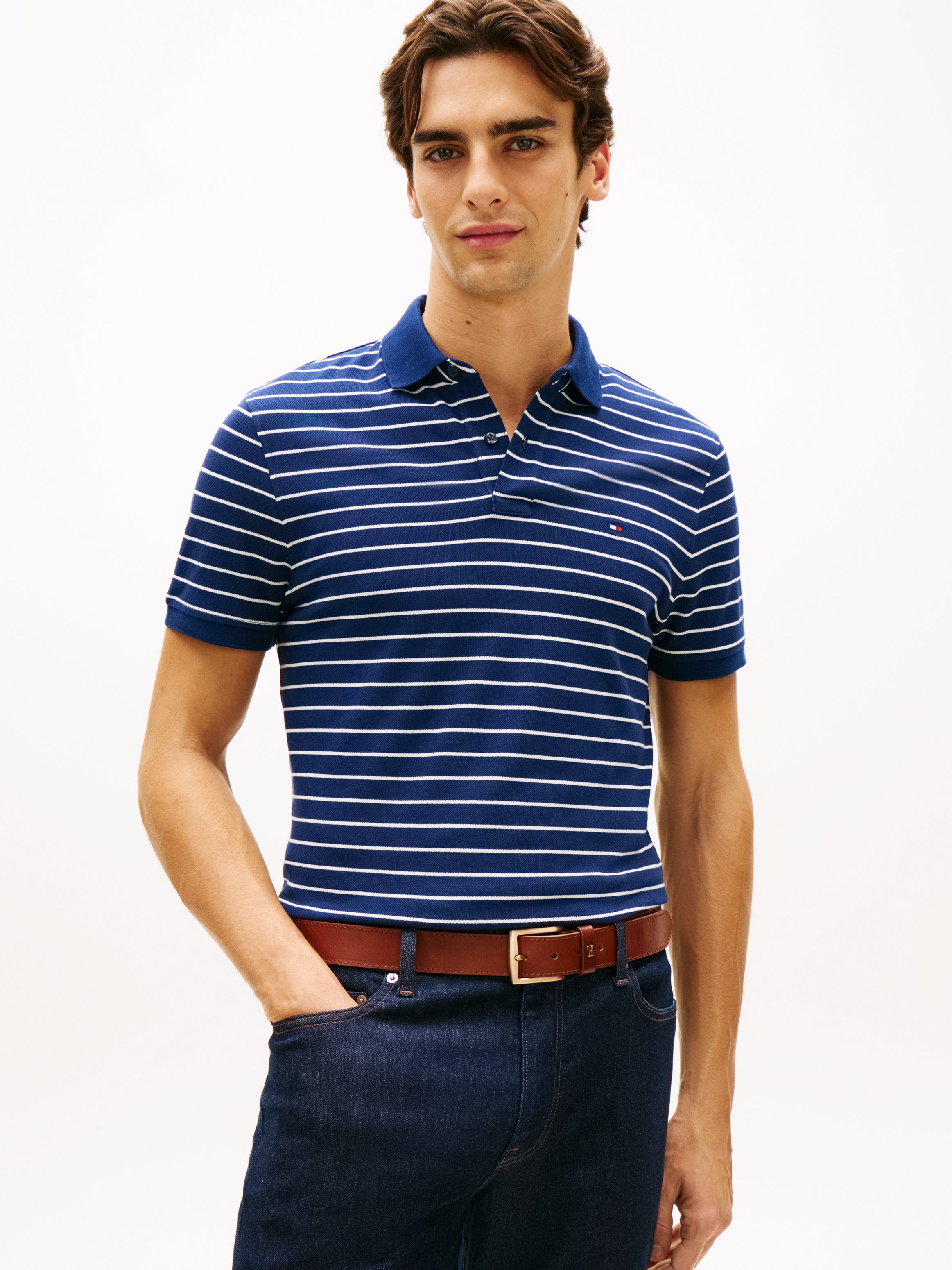 Tommy Hilfiger Stripe Pique Polo Shirt 17770