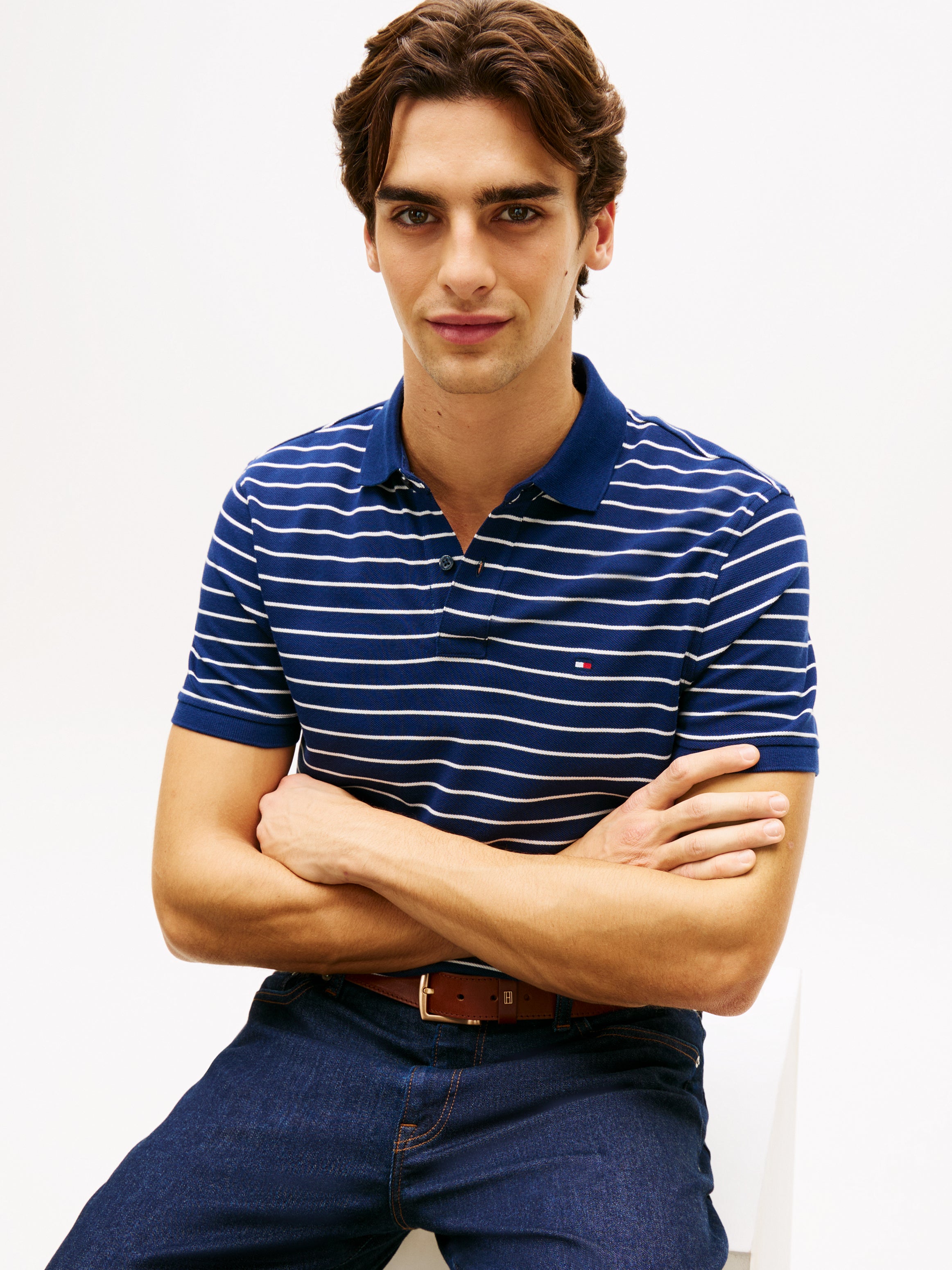 Tommy Hilfiger Stripe Pique Polo Shirt 17770