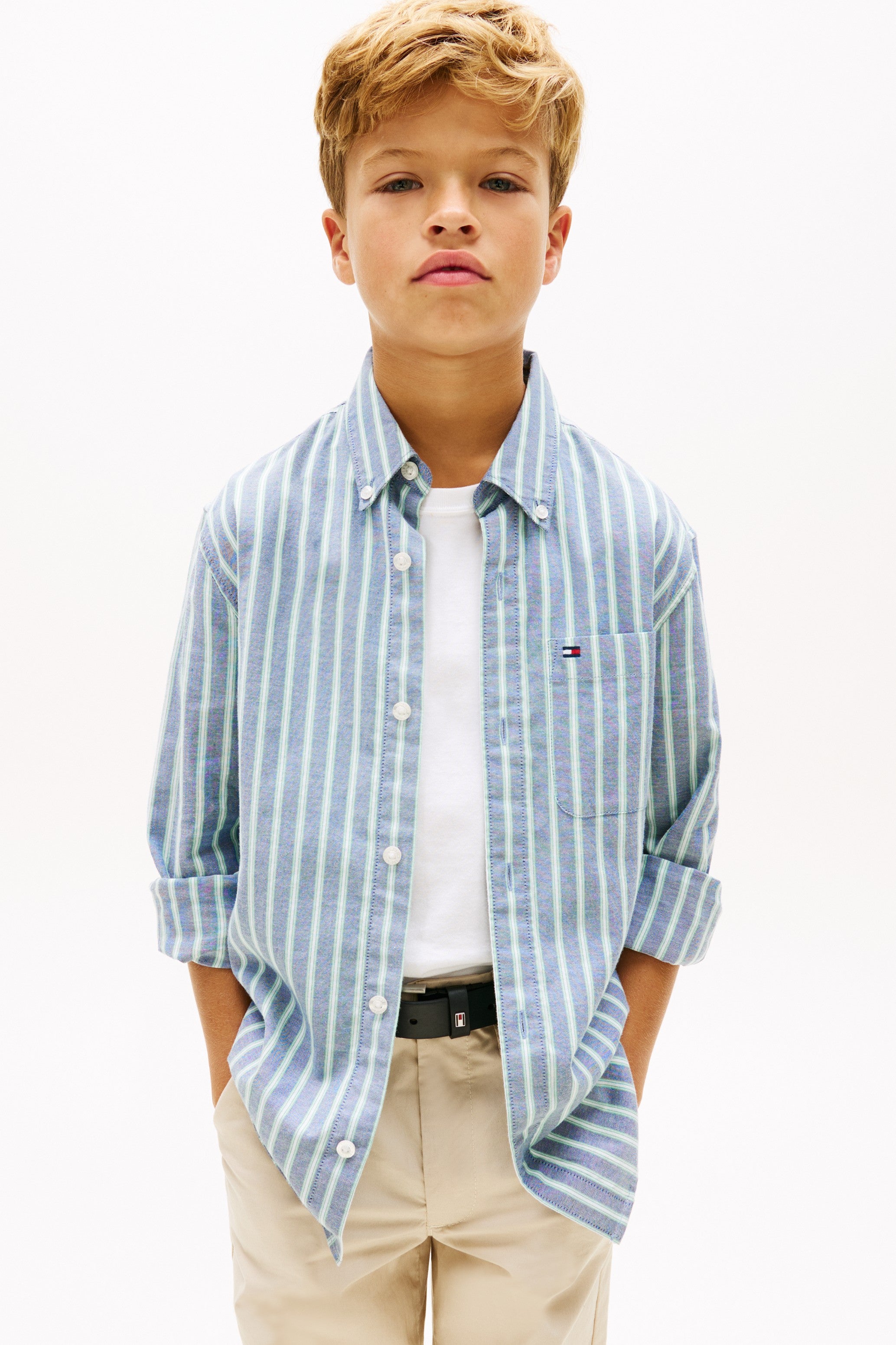 Tommy Hilfiger Kids Flex Fabric Stripe Shirt 10284