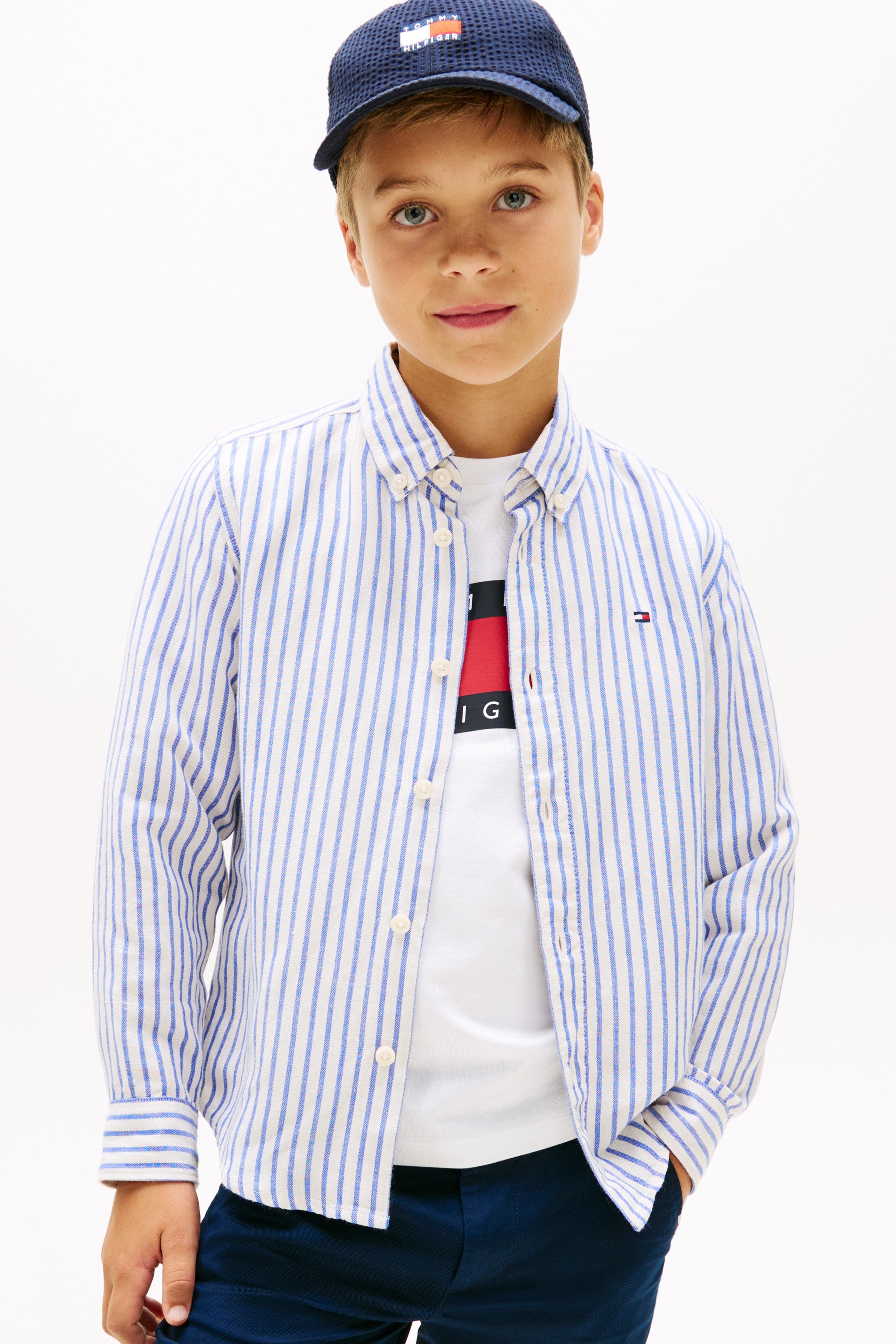 Tommy Hilfiger Kids Linen Blend Shirt