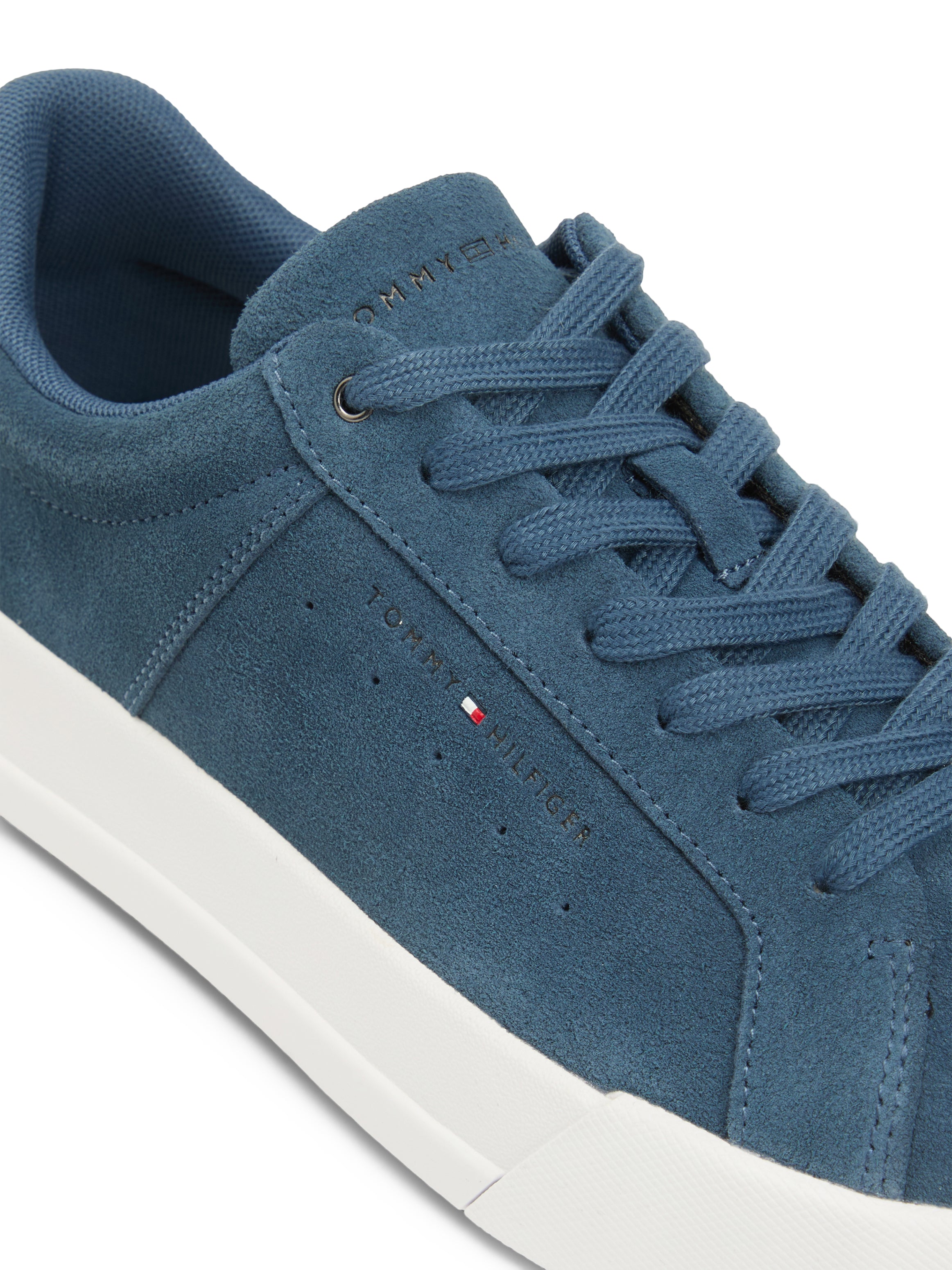 Tommy Hilfiger Contrast Suede Court Trainers 05824