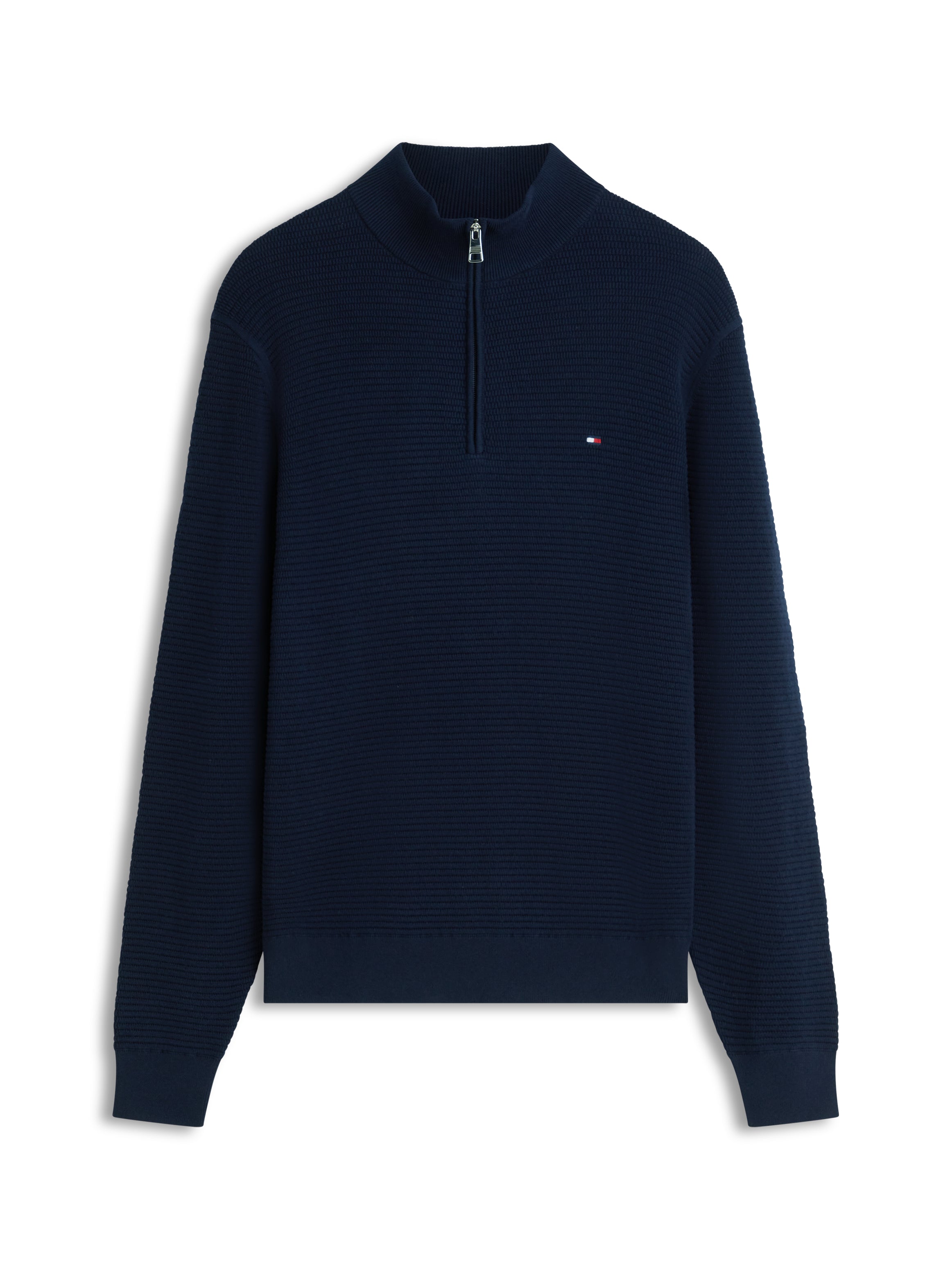 Tommy Hilfiger Textured 1/4 Zip Mock Neck Sweater 42916