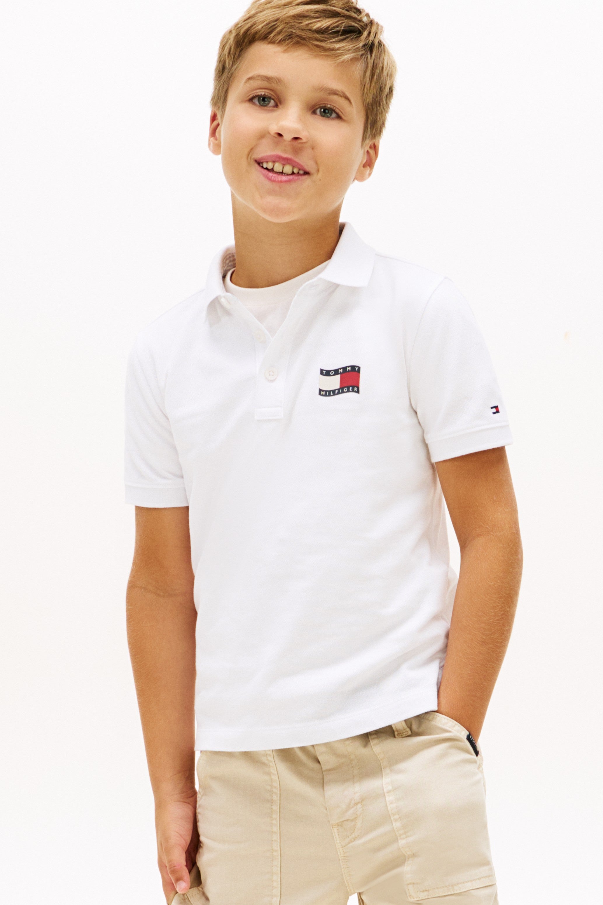 Tommy Hilfiger Kids Wavy Flag Polo Shirt 10227