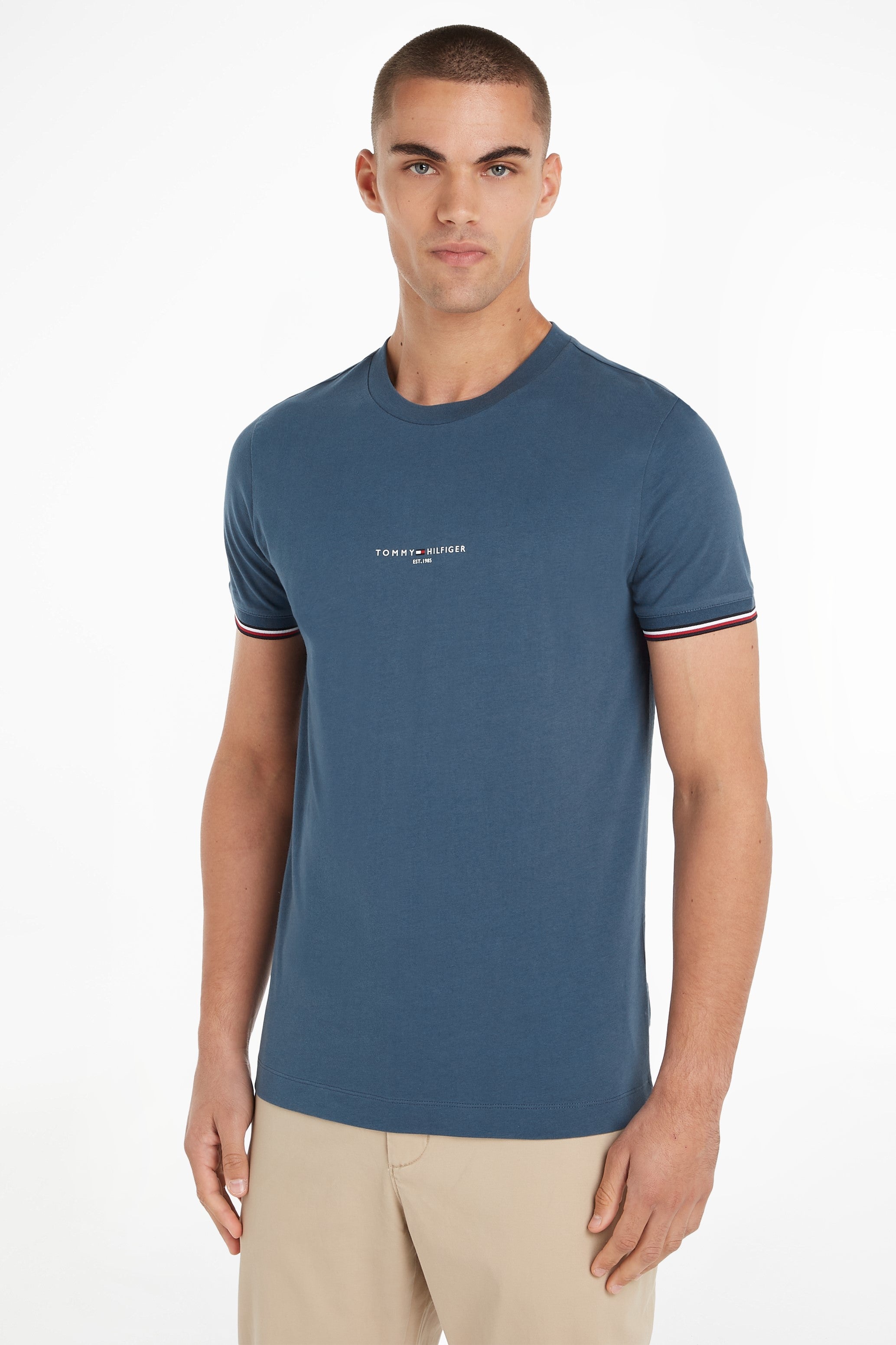 Tommy Hilfiger Tipped Cuff Slim Fit Tee Shirt