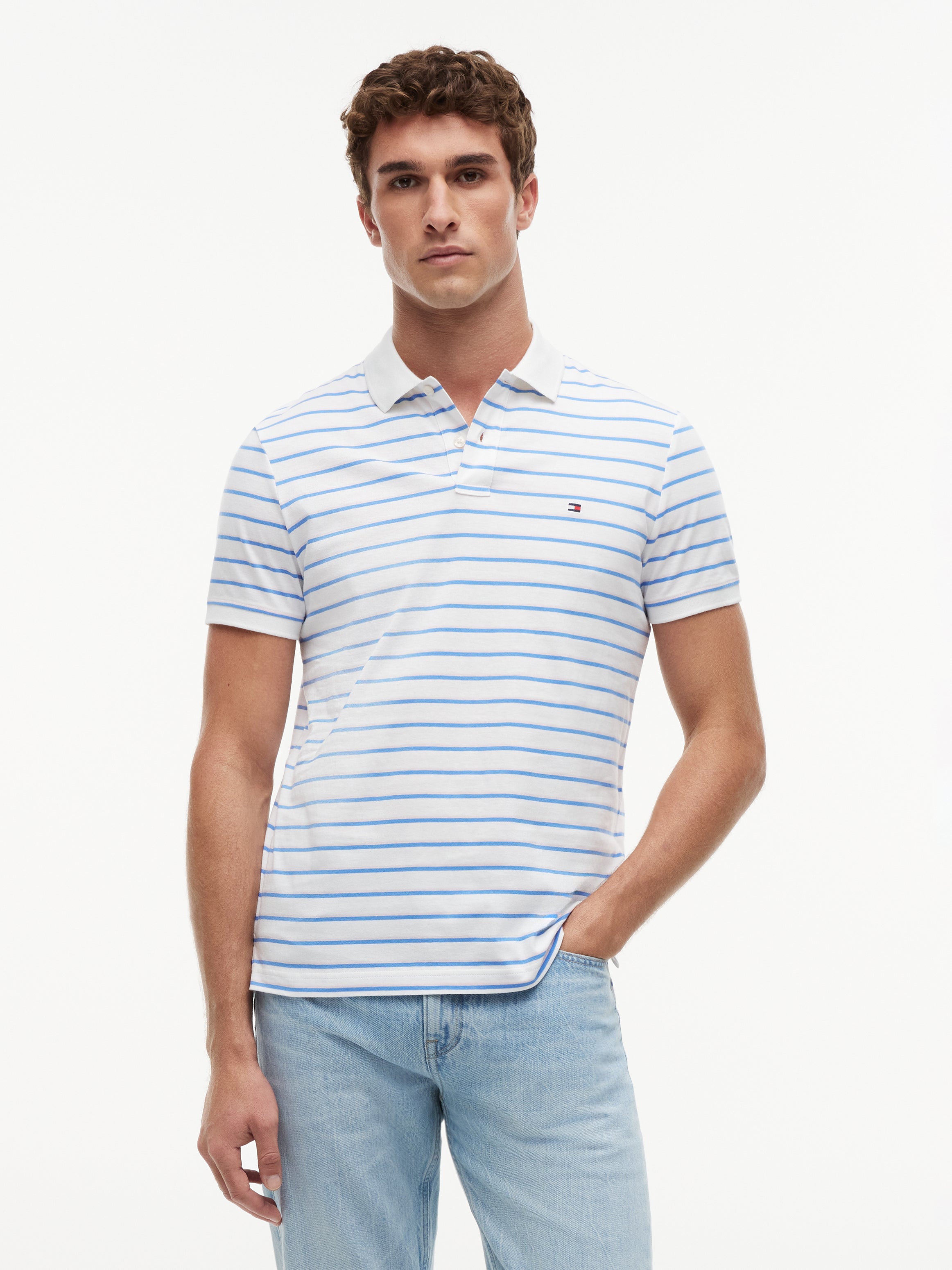 Tommy Hilfiger Jersey Stripe Polo Shirt 43380