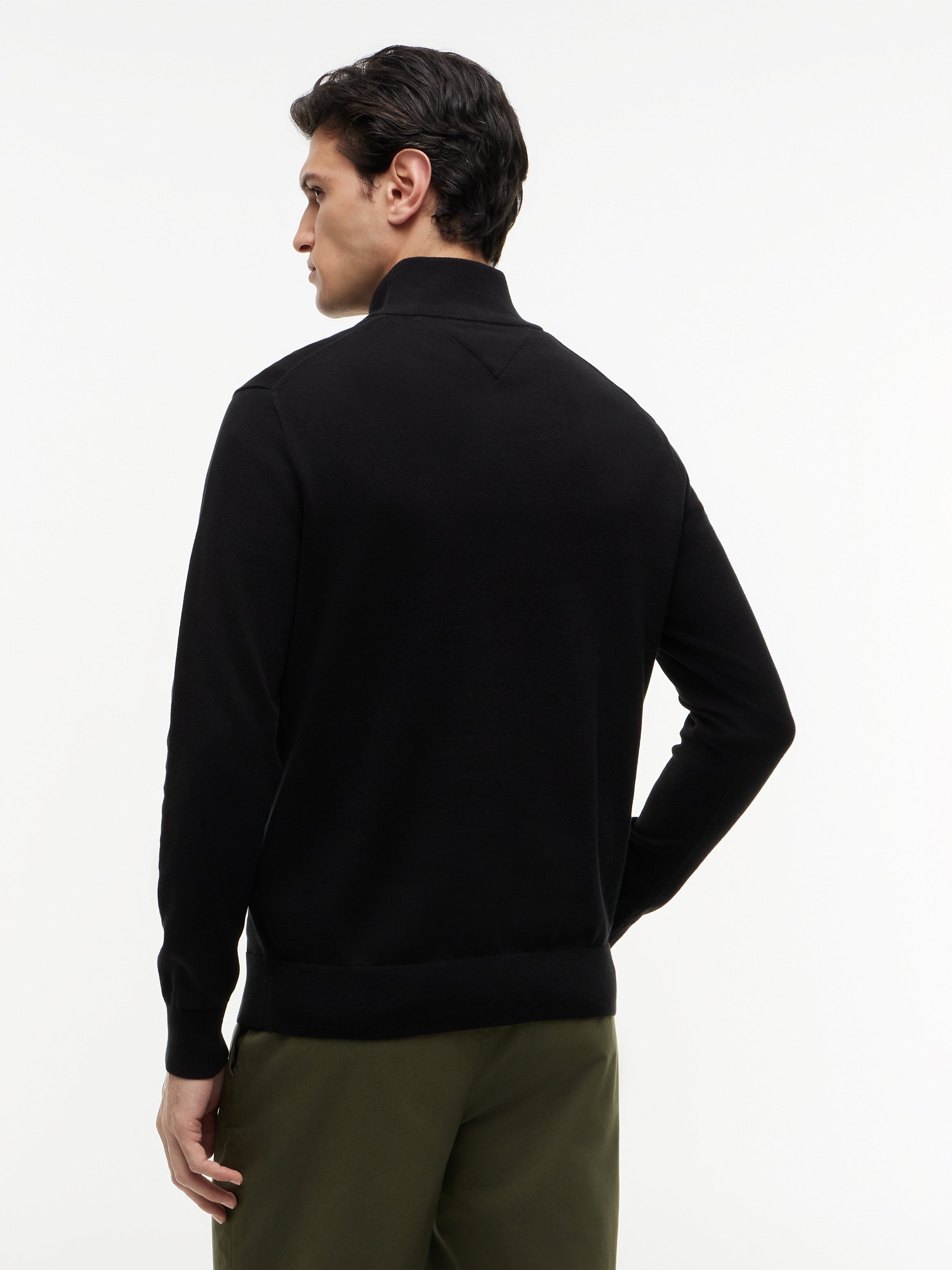 Tommy Hilfiger Flag Embroidery 1/4 Zip Knit Sweater 37331