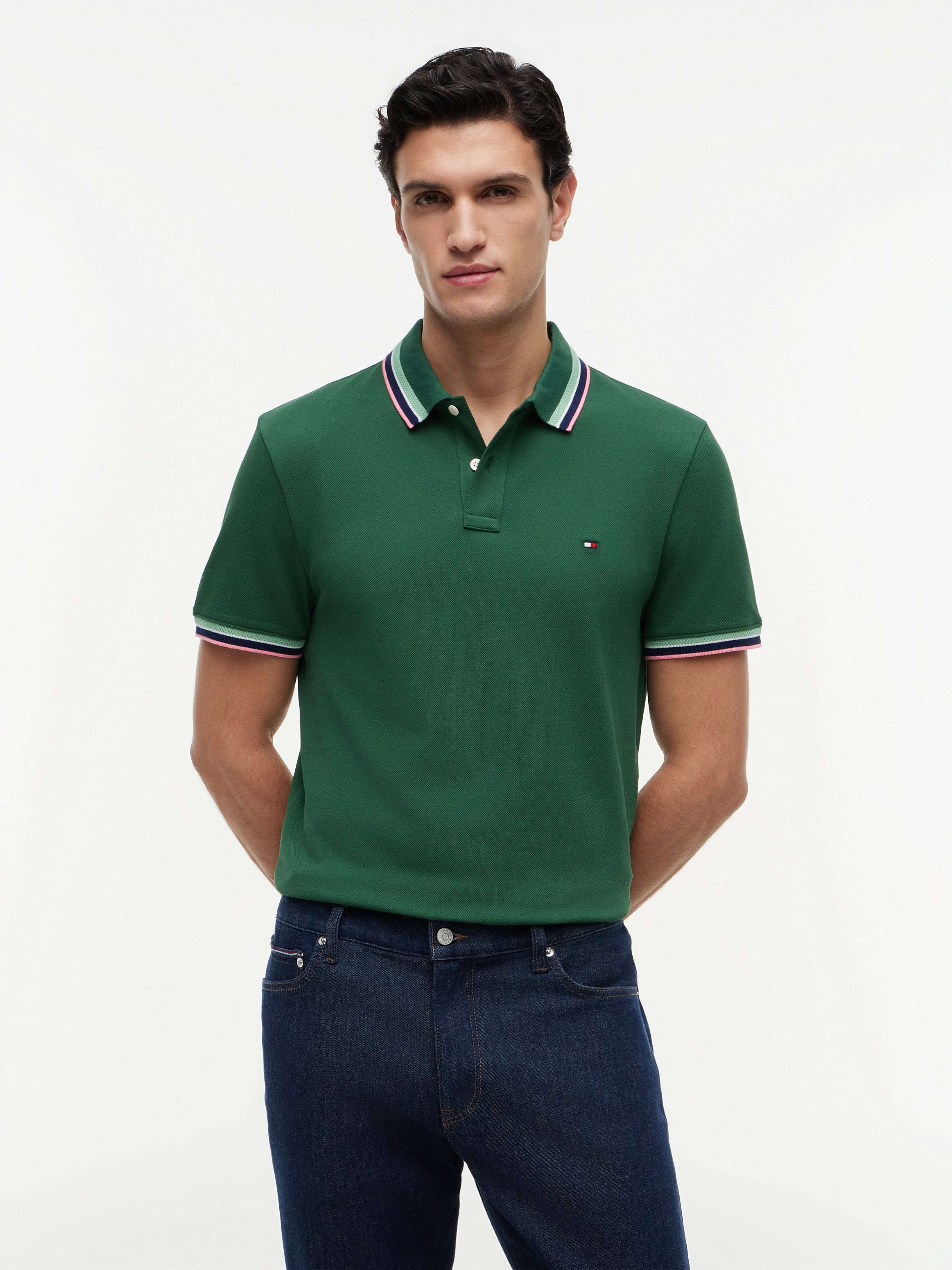 Tommy Hilfiger Contrast Collar Polo Shirt 43267