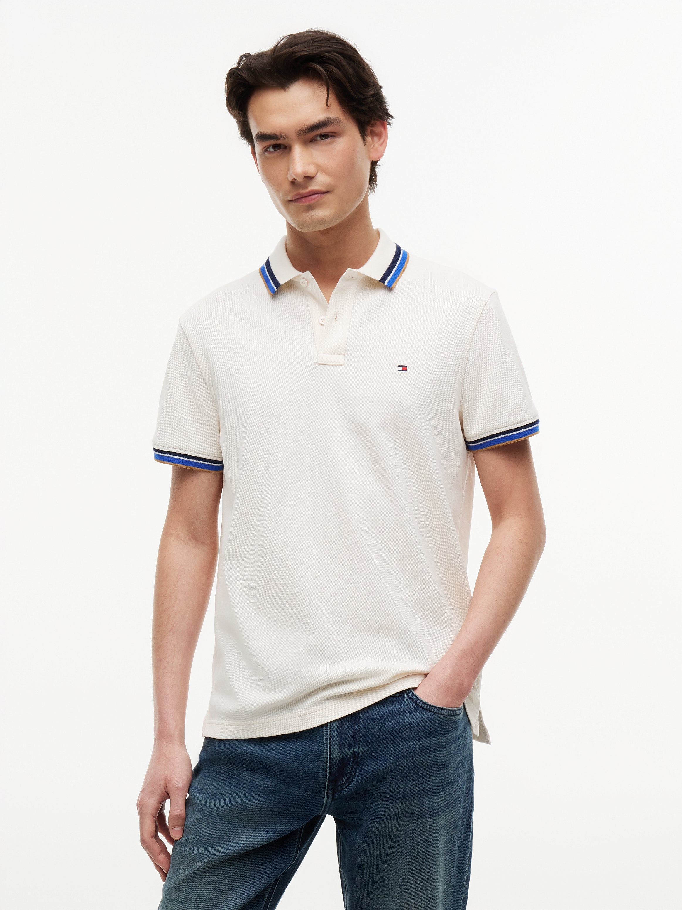Tommy Hilfiger Contrast Collar Polo Shirt 43267