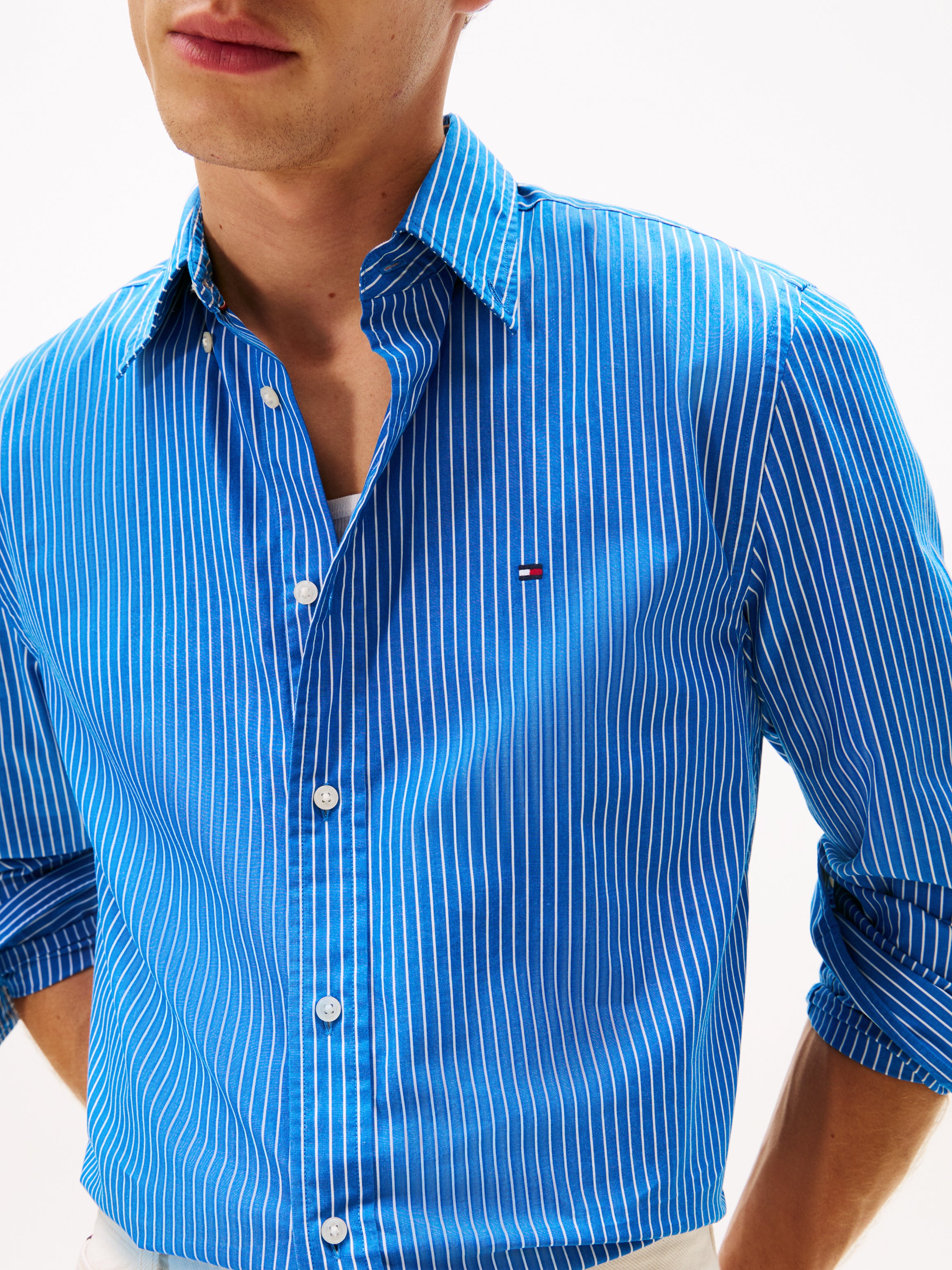 Tommy Hilfiger Poplin Hairline Stripe Shirt 41399