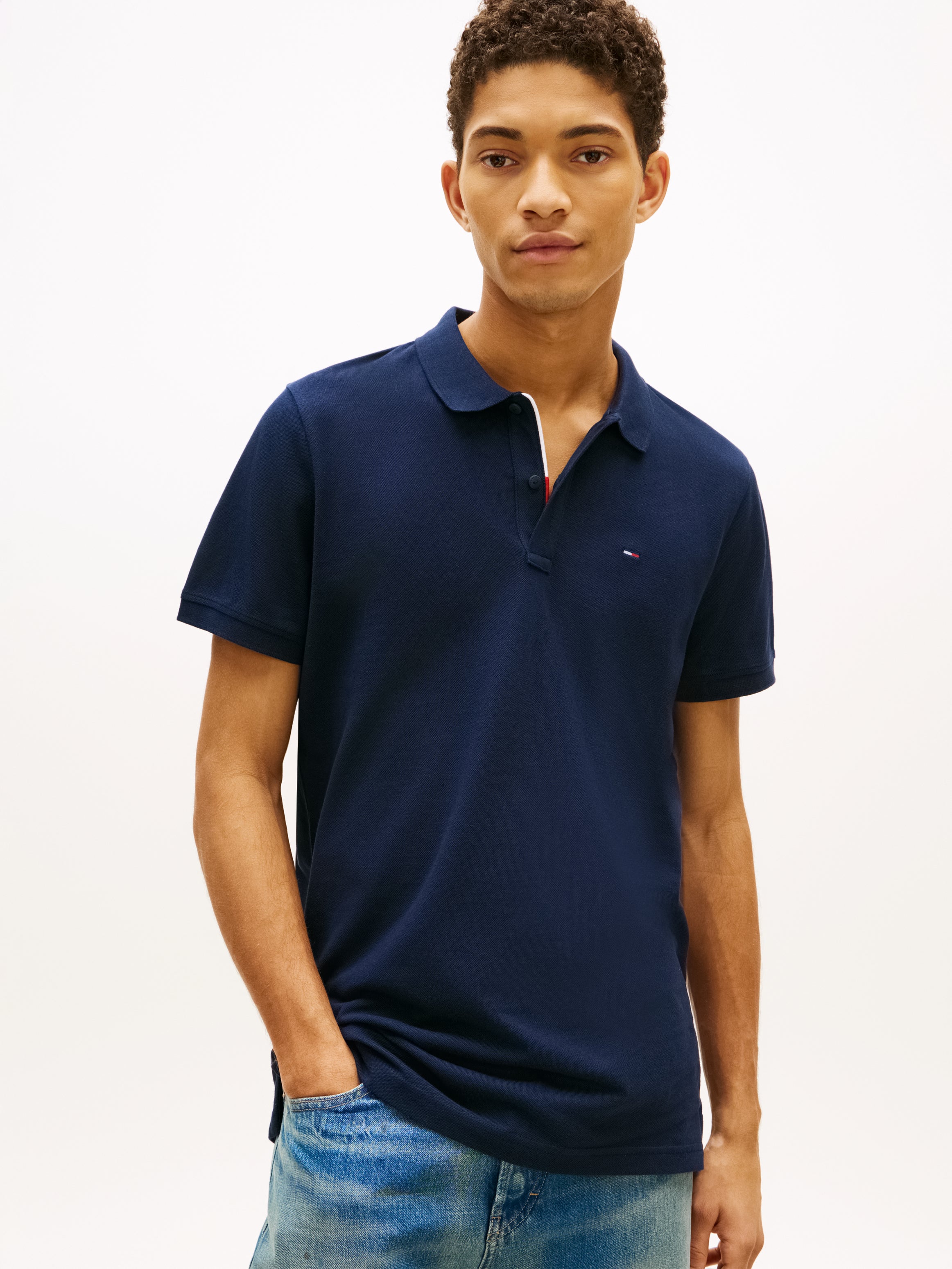 Tommy Jeans Slim Placket Flag Polo Shirt 20676