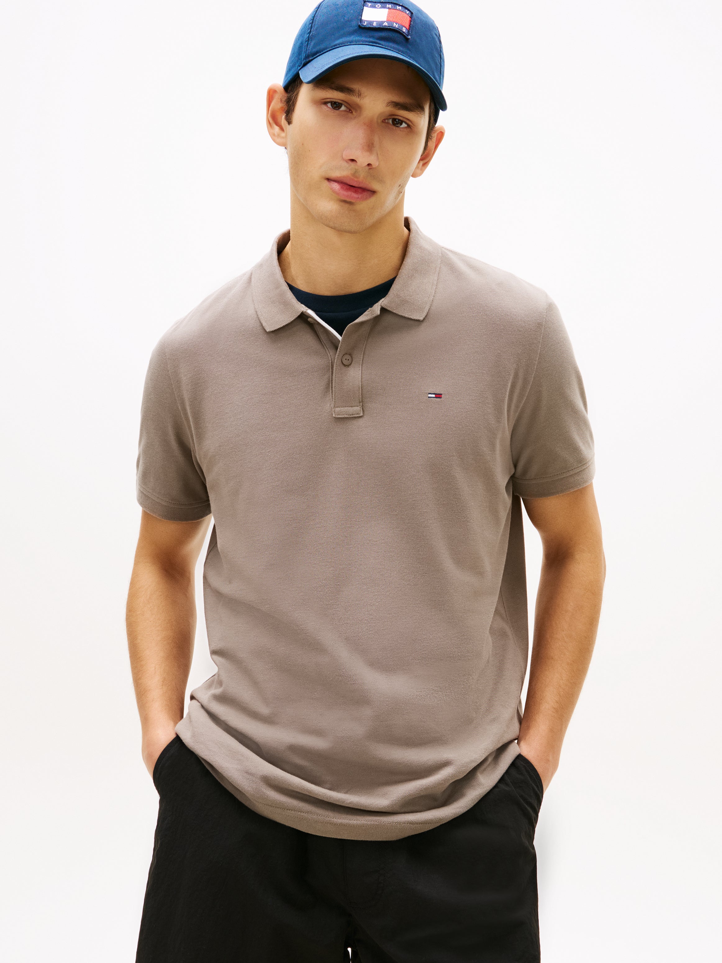 Tommy Jeans Slim Placket Flag Polo Shirt 20676