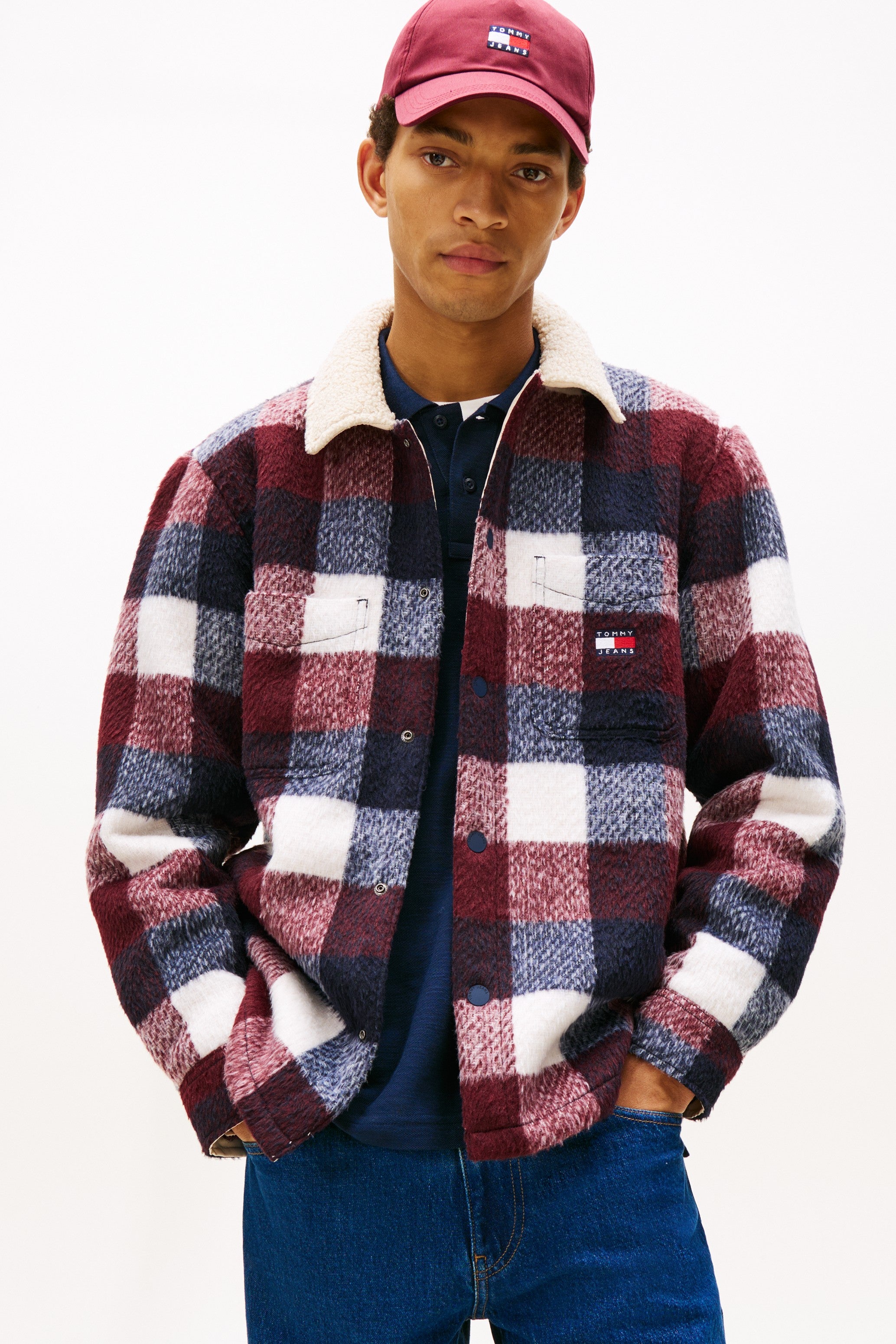 Tommy Jeans Flannel Teddy Fleece Overshirt 22010