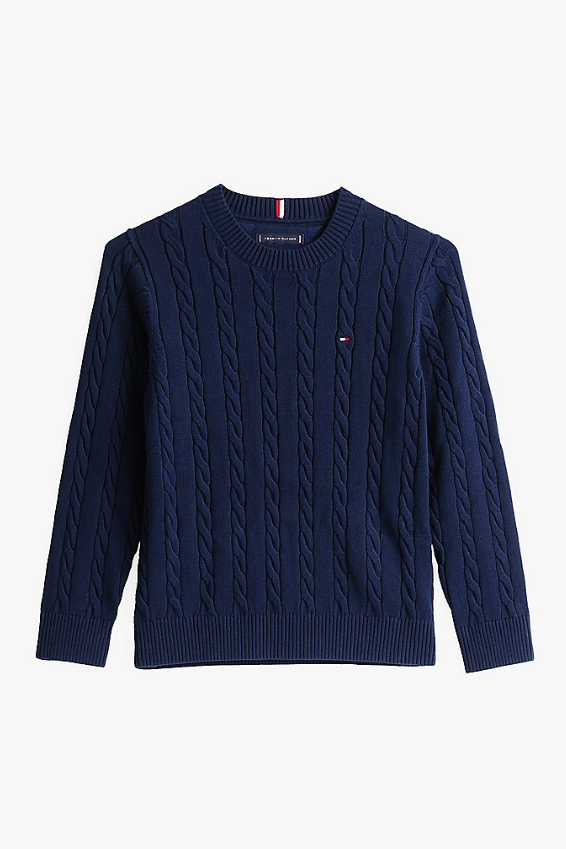 Tommy Hilfiger Kids Crew Neck Cable Sweater
