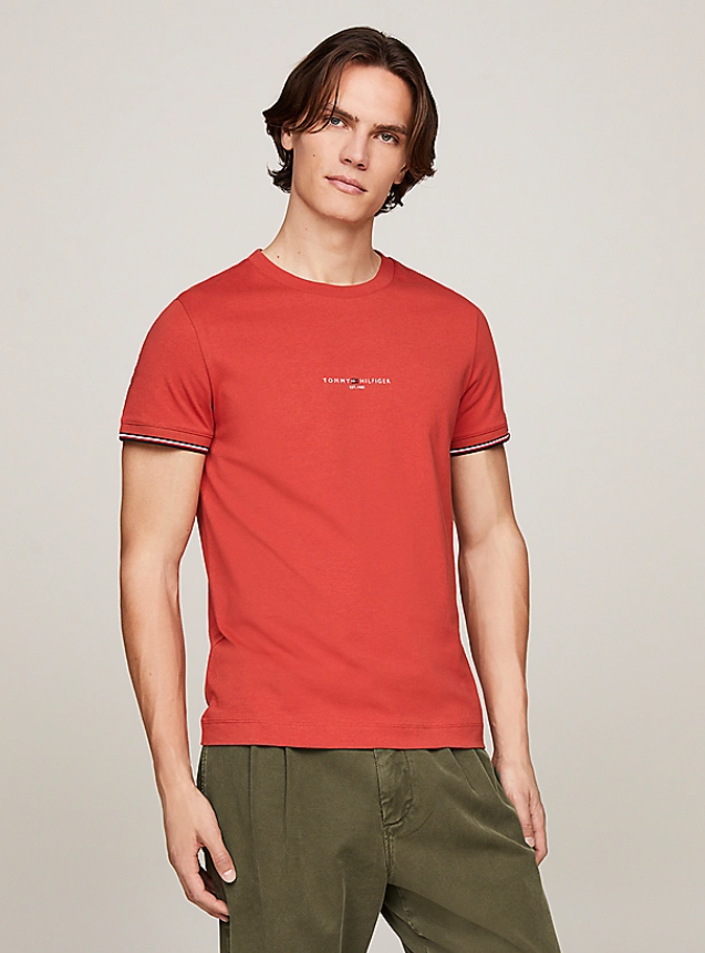 Tommy Hilfiger Tipped Cuff Slim Fit Tee Shirt