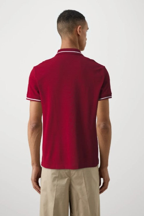 Tommy Jeans Regular Tipping Polo Shirt Red Car