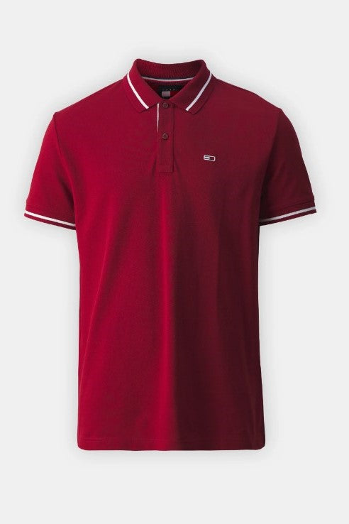 Tommy Jeans Regular Tipping Polo Shirt Red Car