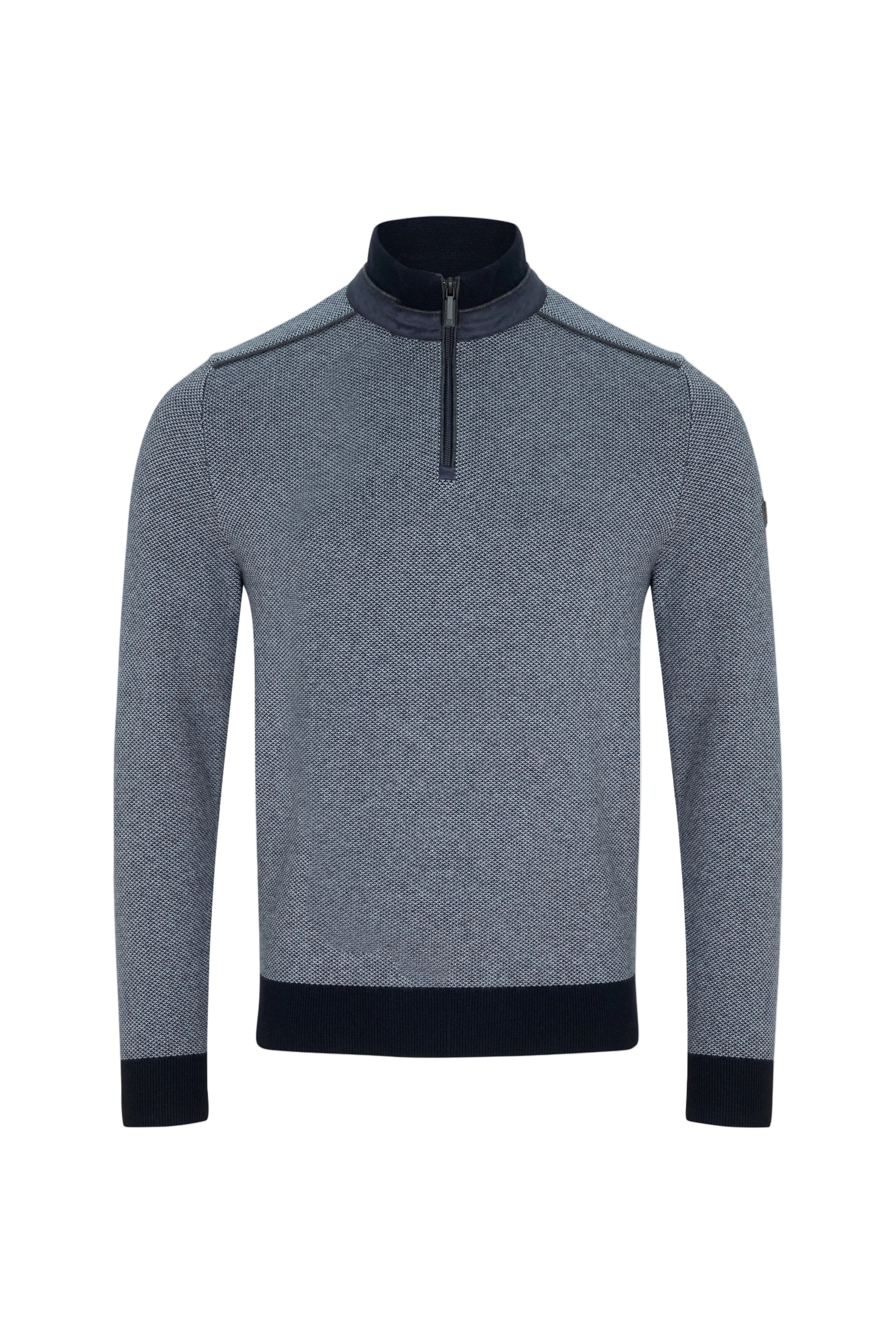 Benetti Troy Quarter Zip Textured Knit