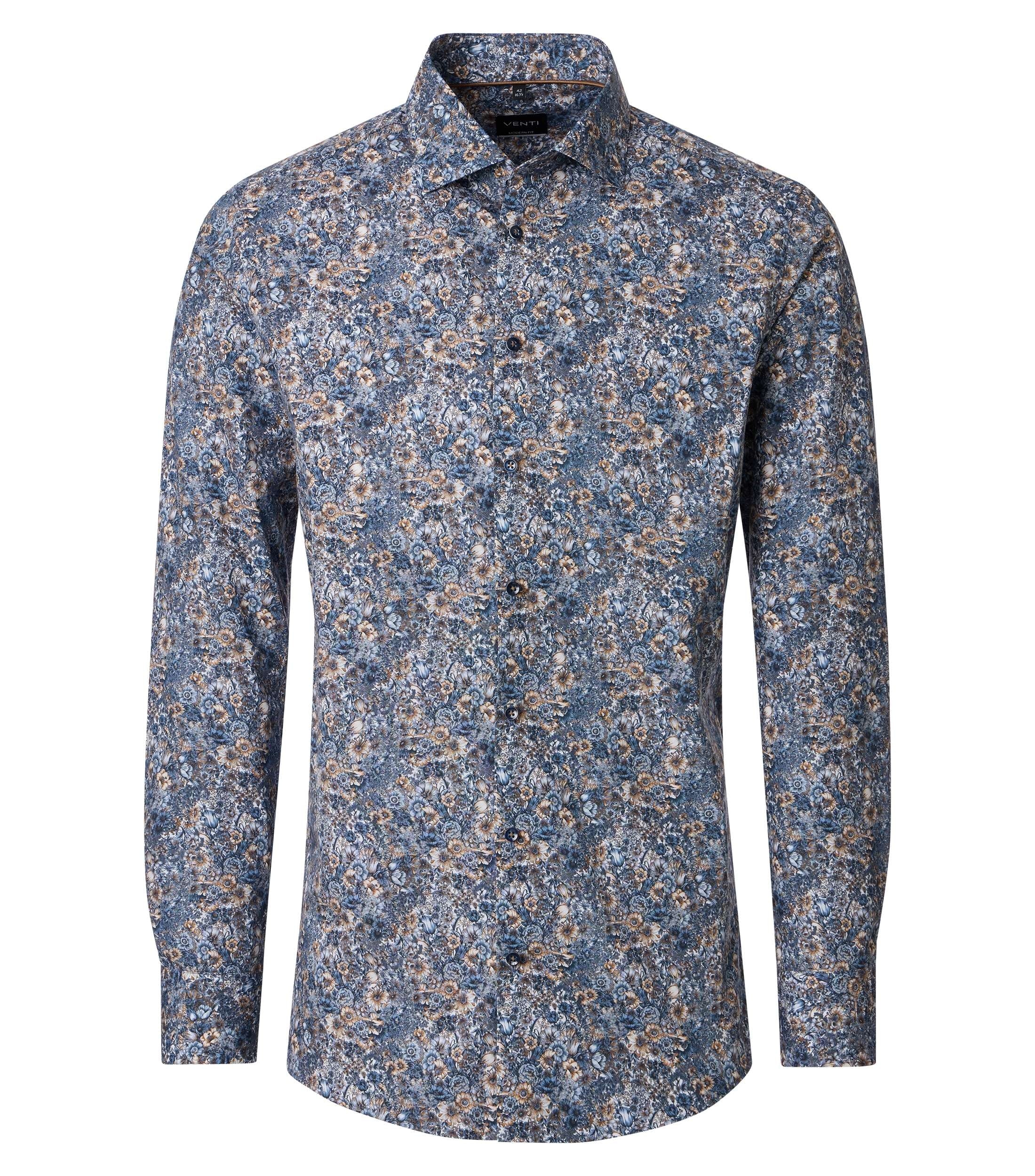 Venti Kent Modern Fit Flower Pint Shirt 226110420