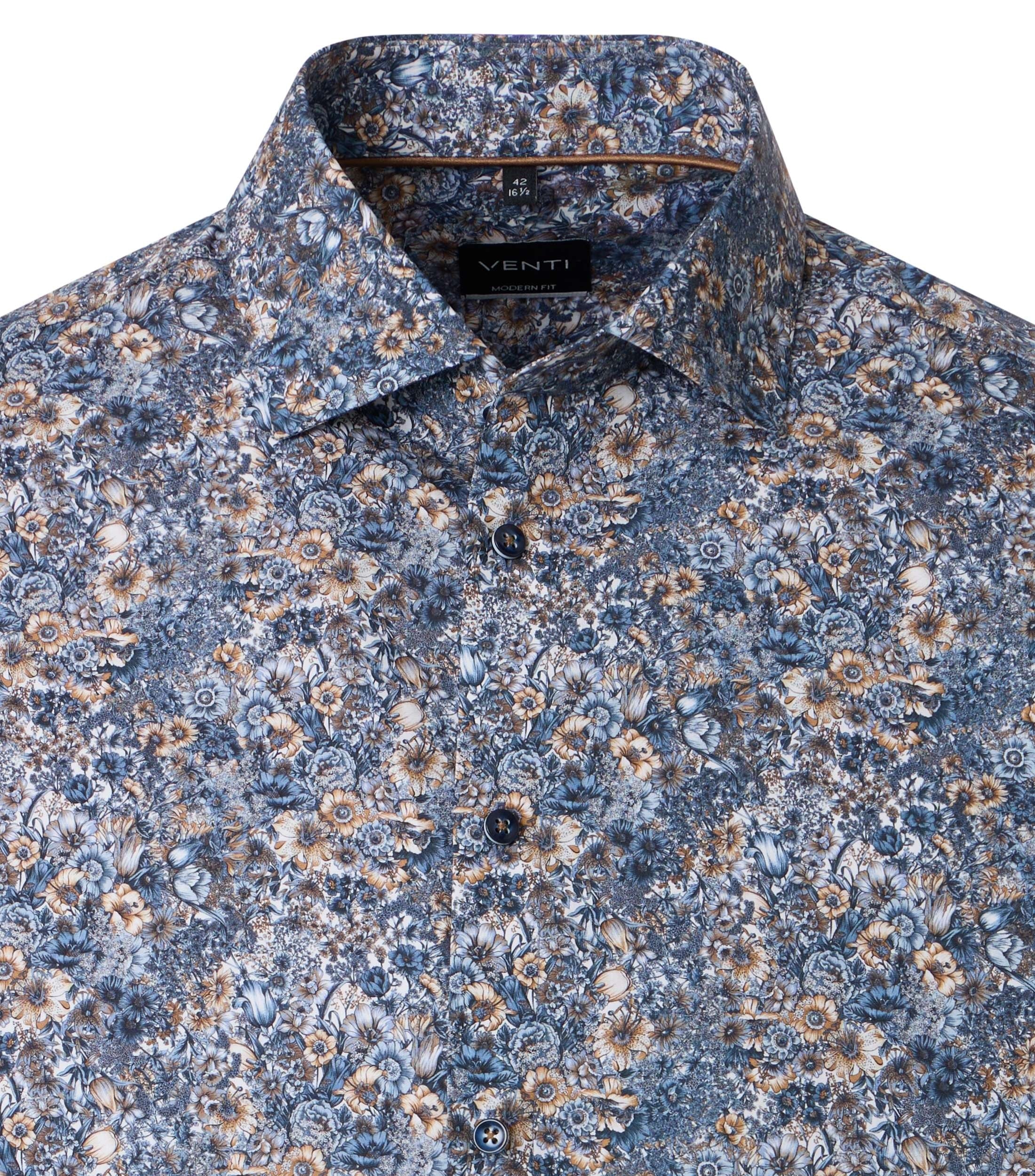Venti Kent Modern Fit Flower Pint Shirt 226110420
