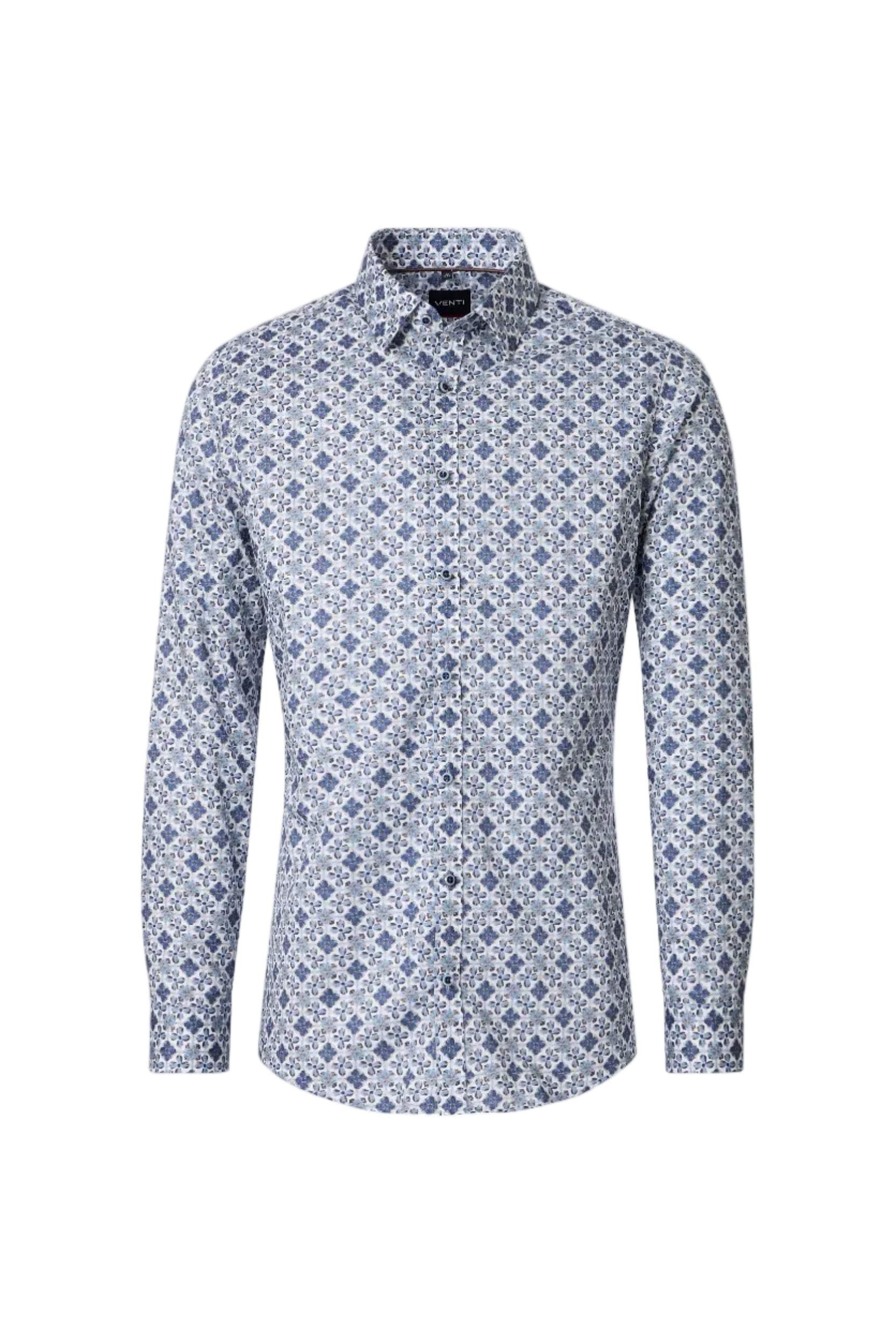 Venti Kent Flower Print Body Fit Shirt 22611238
