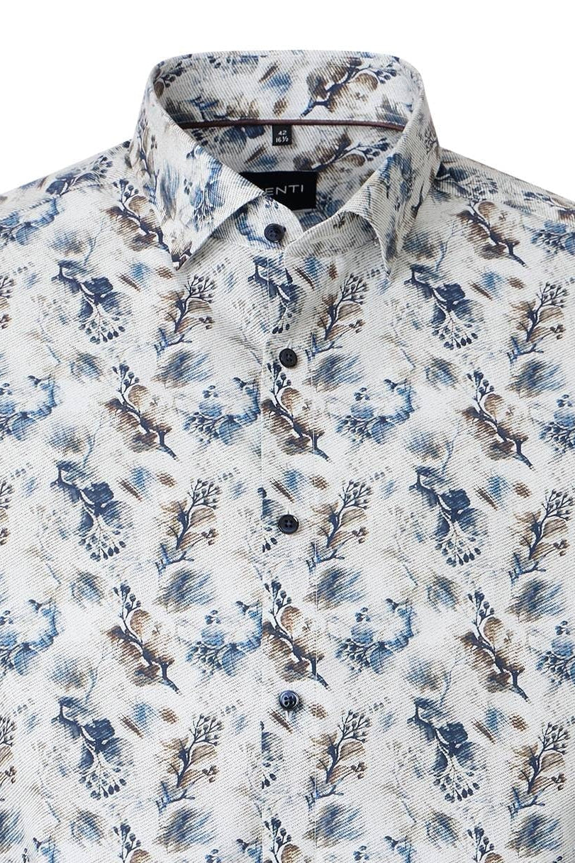 Venti Flower Print Modern Fit Shirt 226111610