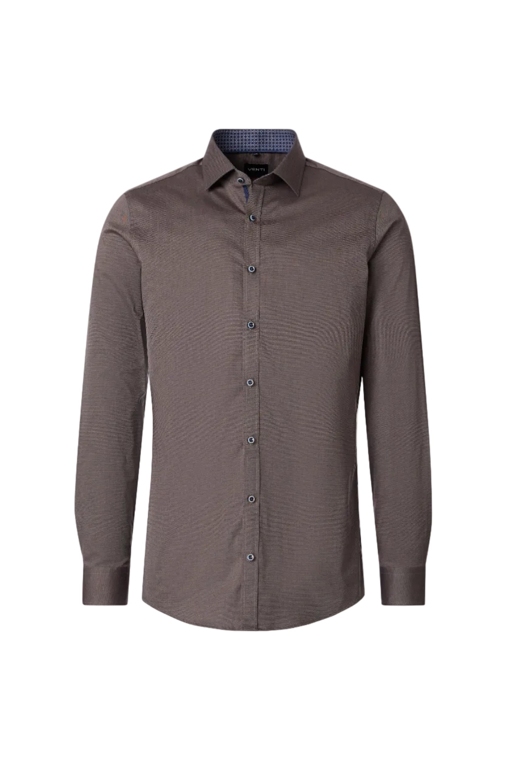 Venti Kent Body Fit Textured Shirt 22611240
