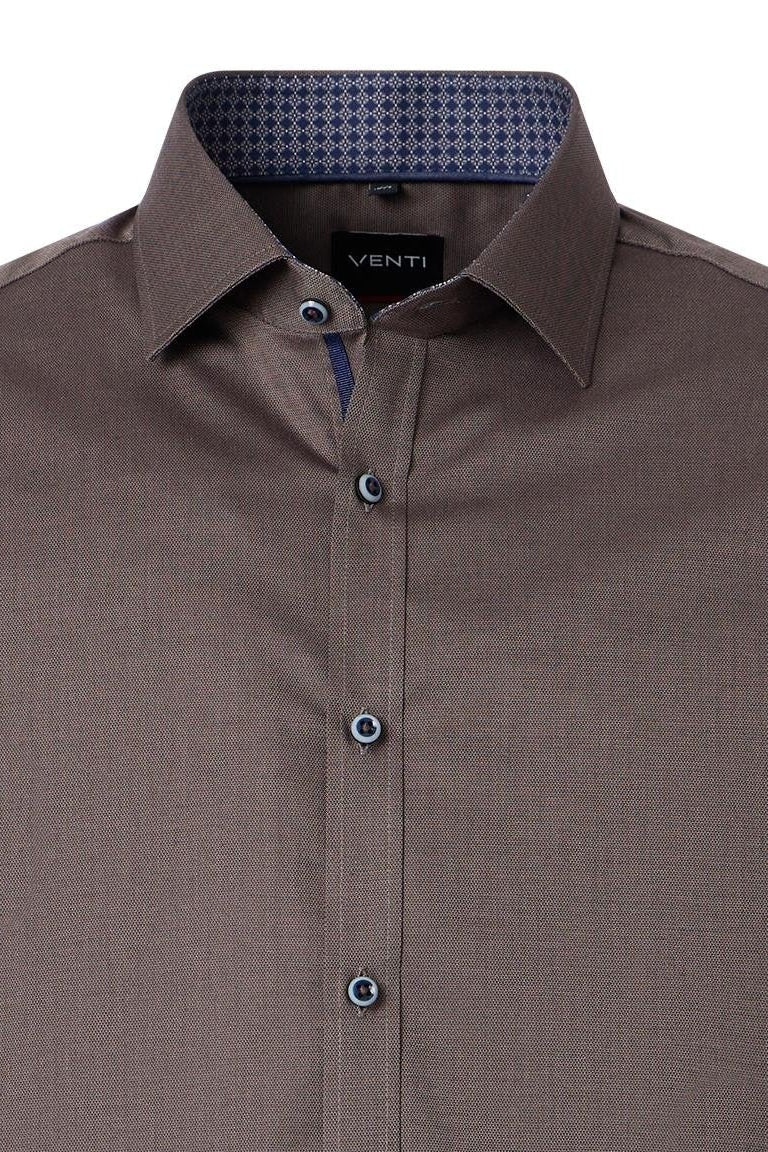 Venti Kent Body Fit Textured Shirt 22611240