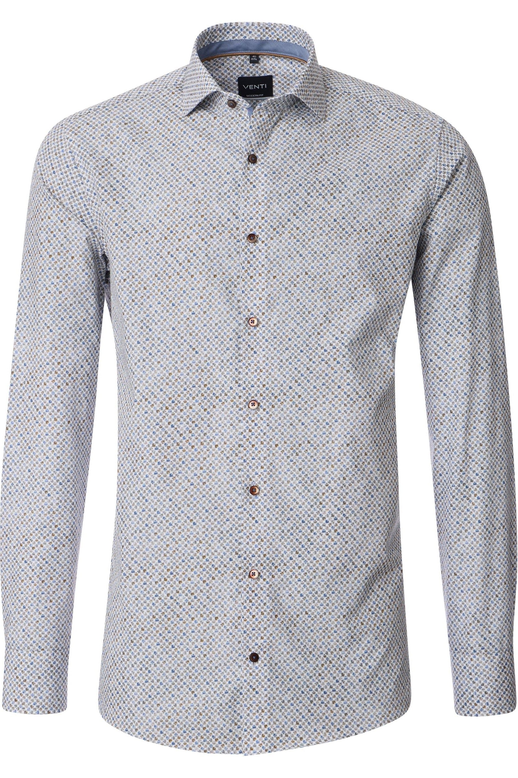 Camicia Uomo Venti Modern Fit Con Stampa Floreale – Puro Cotone, Colletto Con Bottini, Vestibilità Aderente