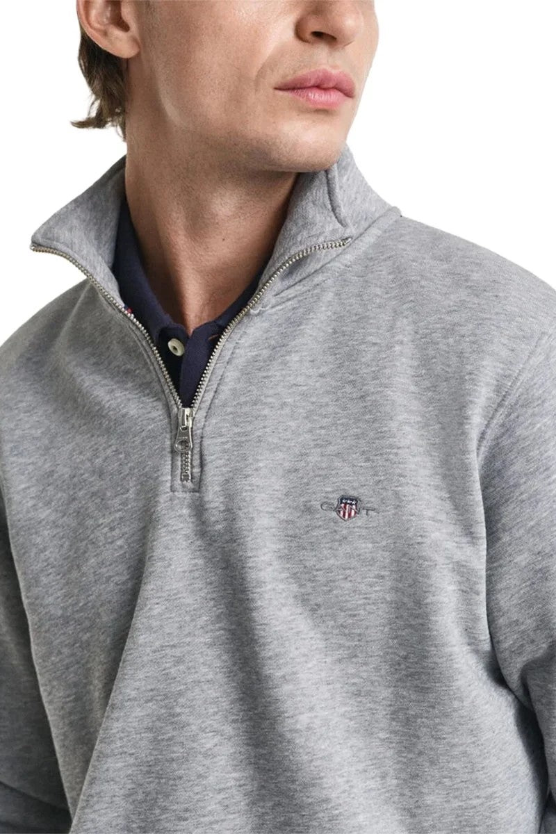 Gant Texture Herringbone Half Zip Sweater 2067093