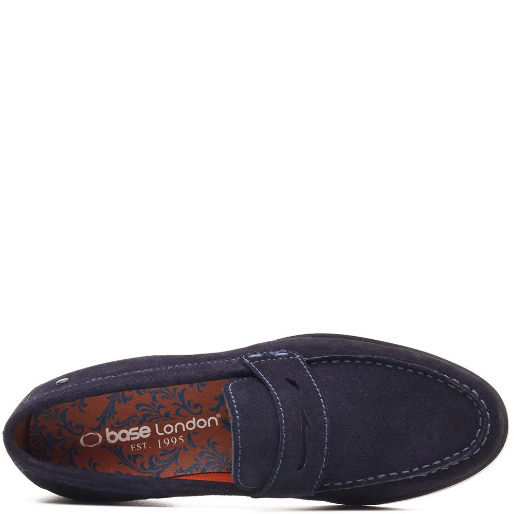 Base London Slate Suede Penny Loafer 82638