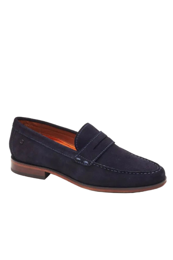 Base London Slate Suede Penny Loafer 44011