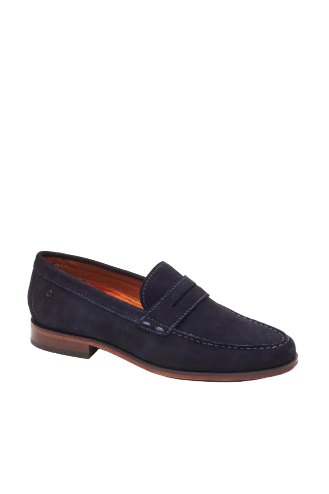 Base London Slate Suede Penny Loafer 82638