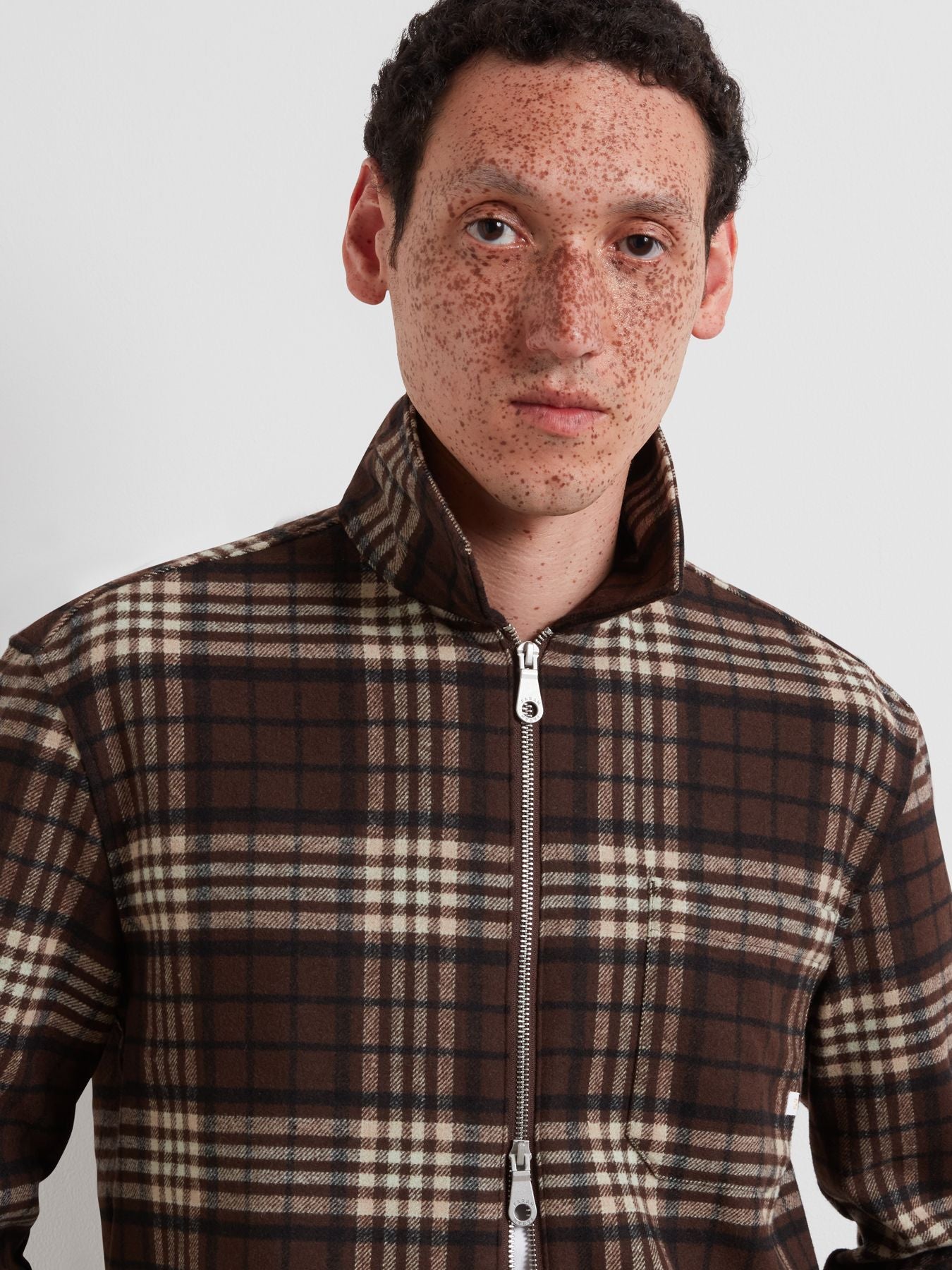 Farah Asher Zip Check Overshirt