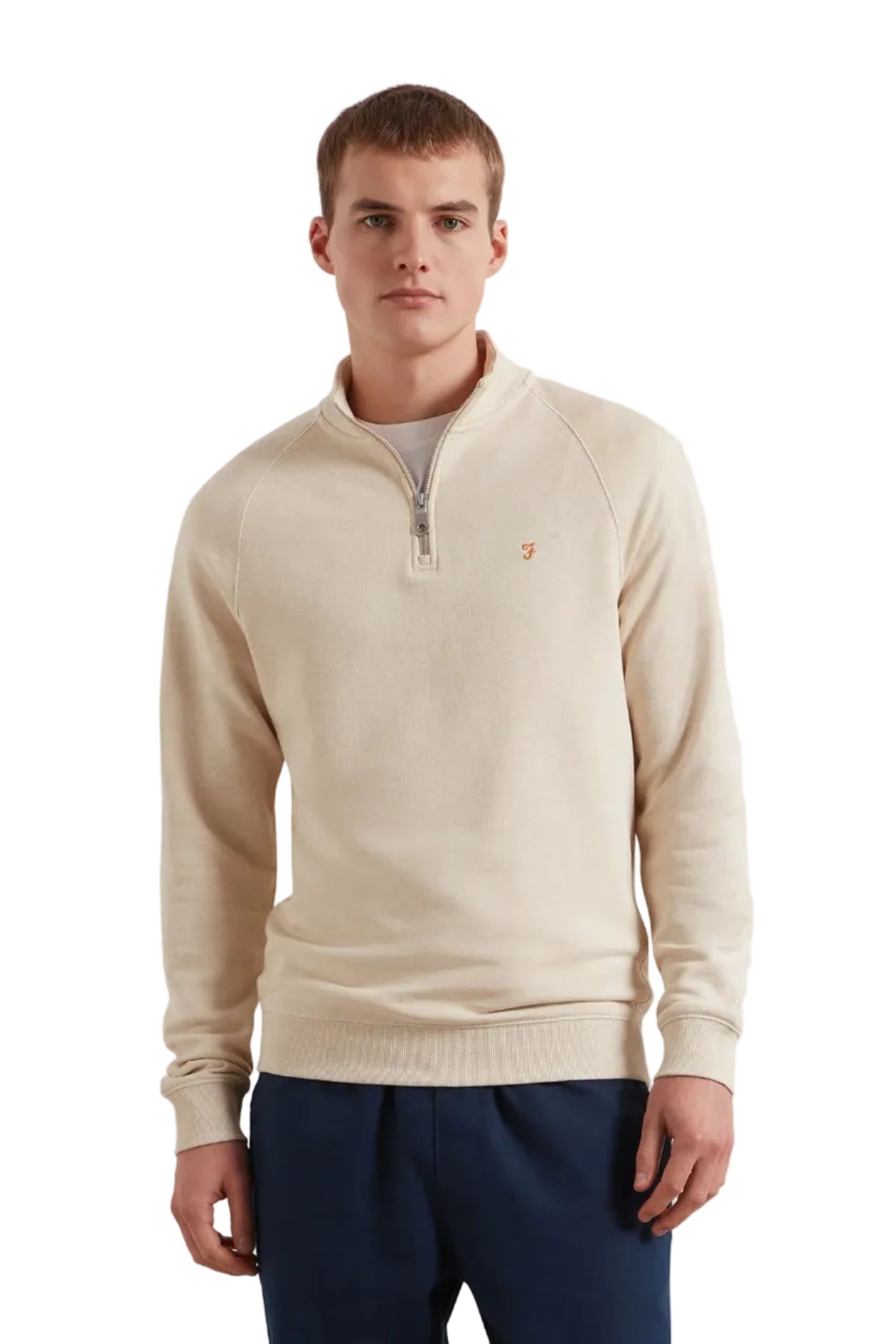 Farah Jim Cotton Quarter Zip Sweatshirt