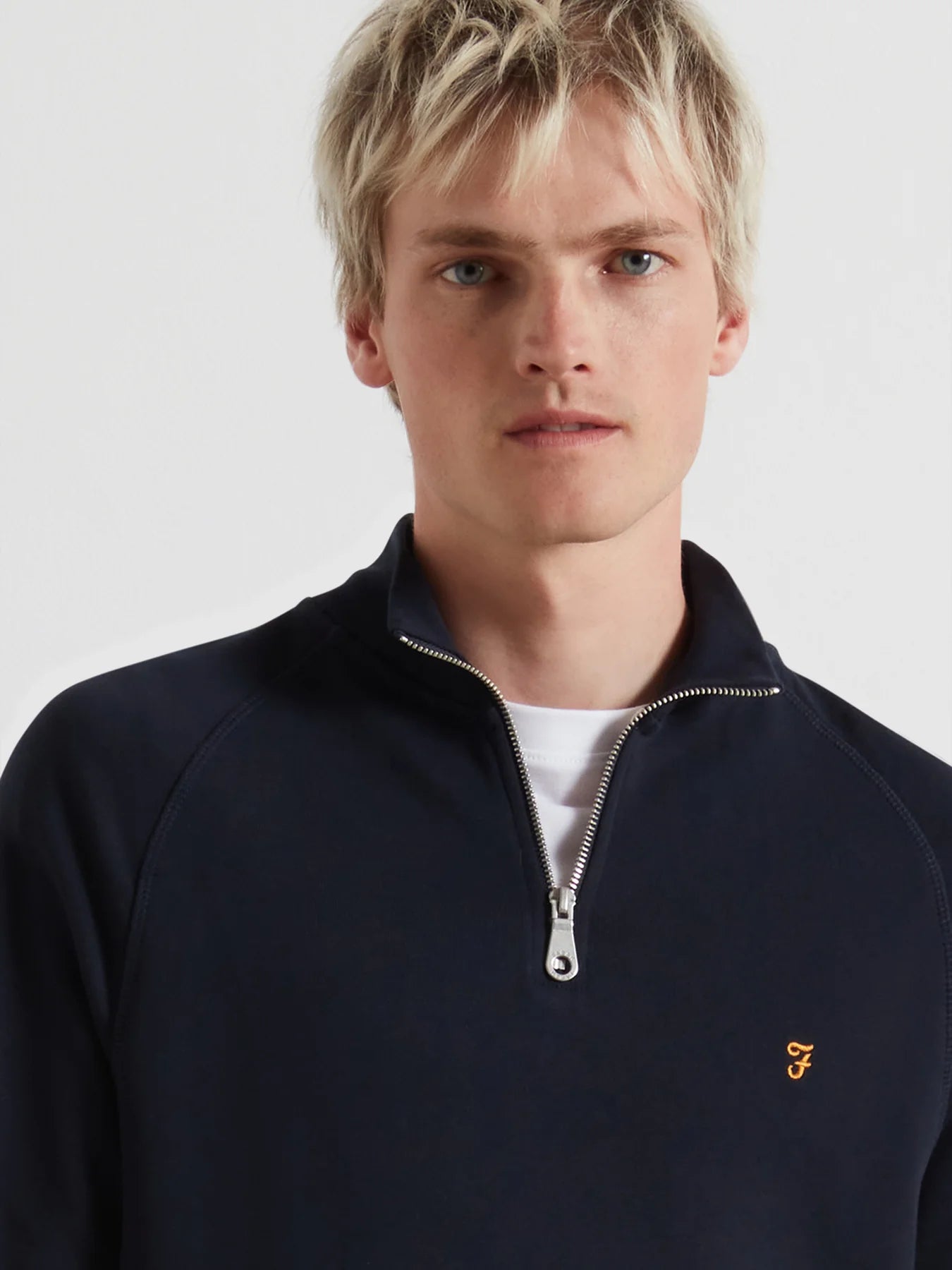 Farah Jim Cotton Quarter Zip Sweatshirt