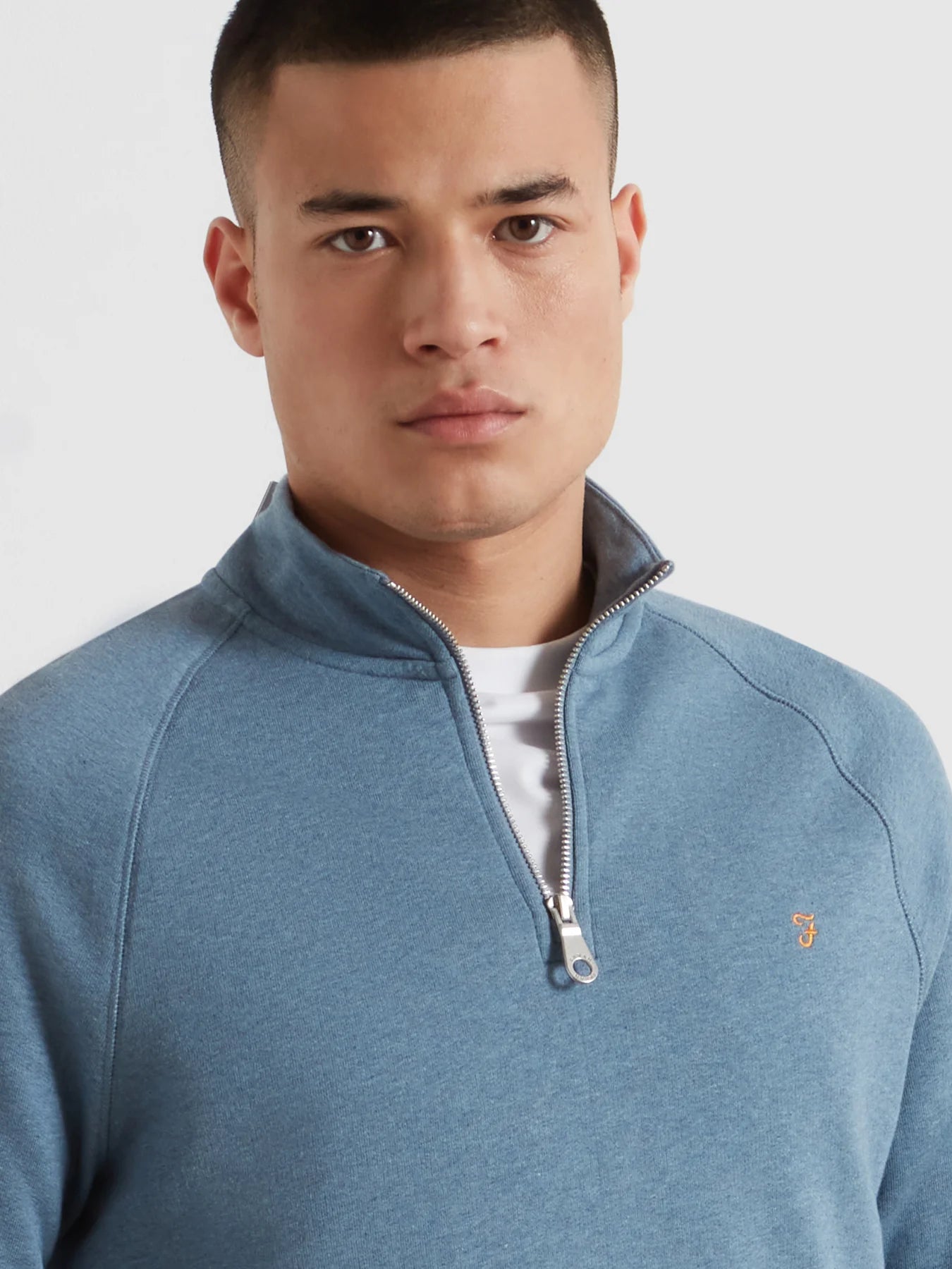 Farah Jim Cotton Quarter Zip Sweatshirt