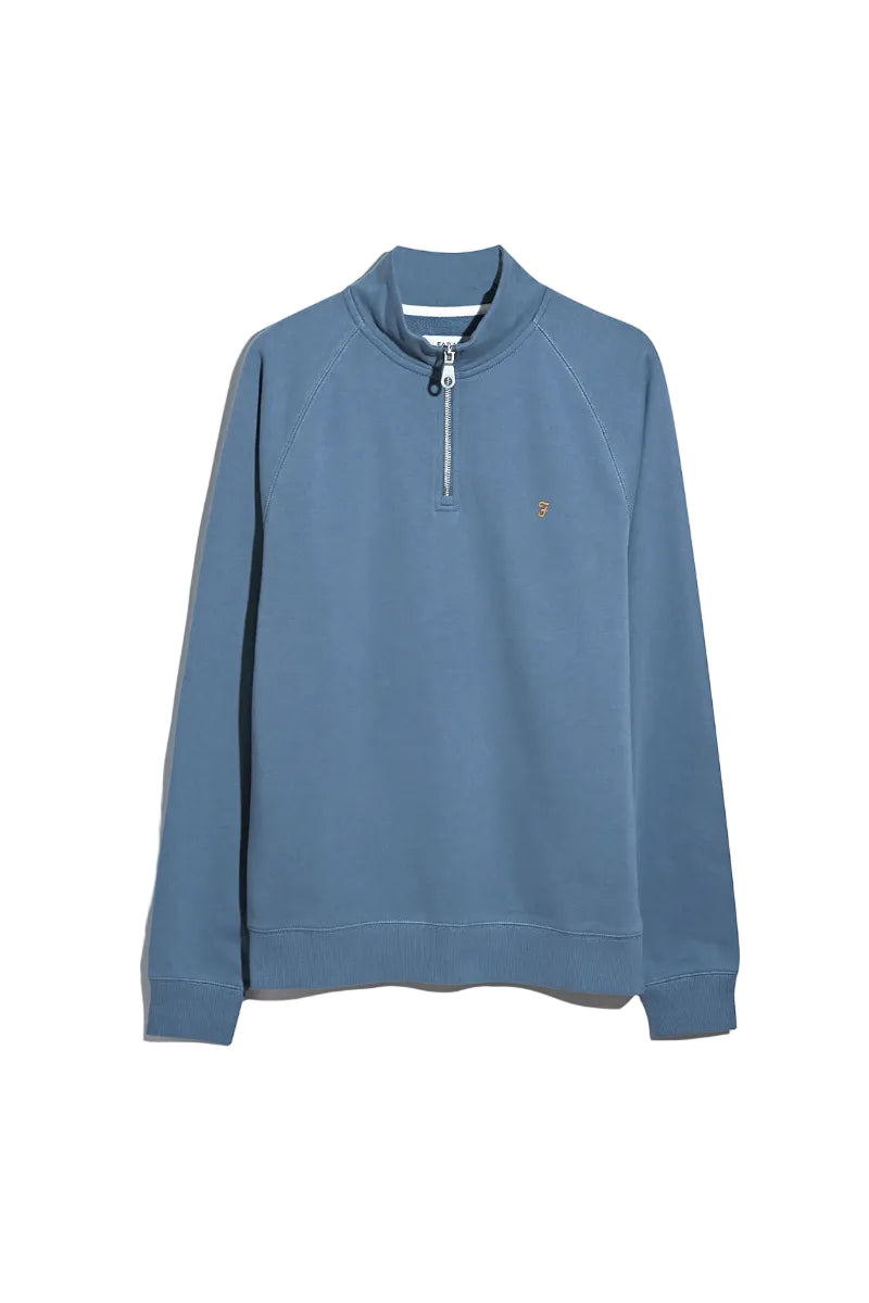Farah Jim Cotton Quarter Zip Sweatshirt
