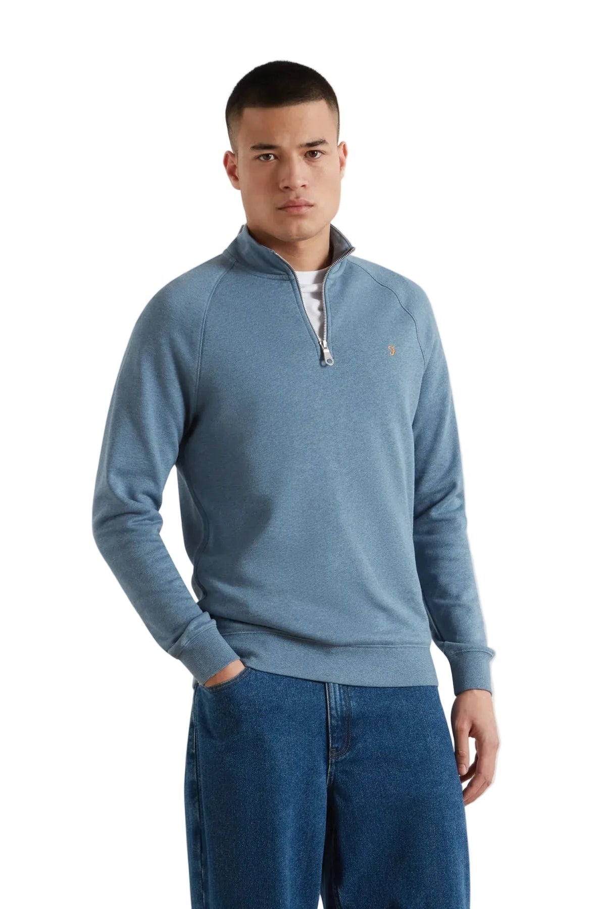 Farah Jim Cotton Quarter Zip Sweatshirt