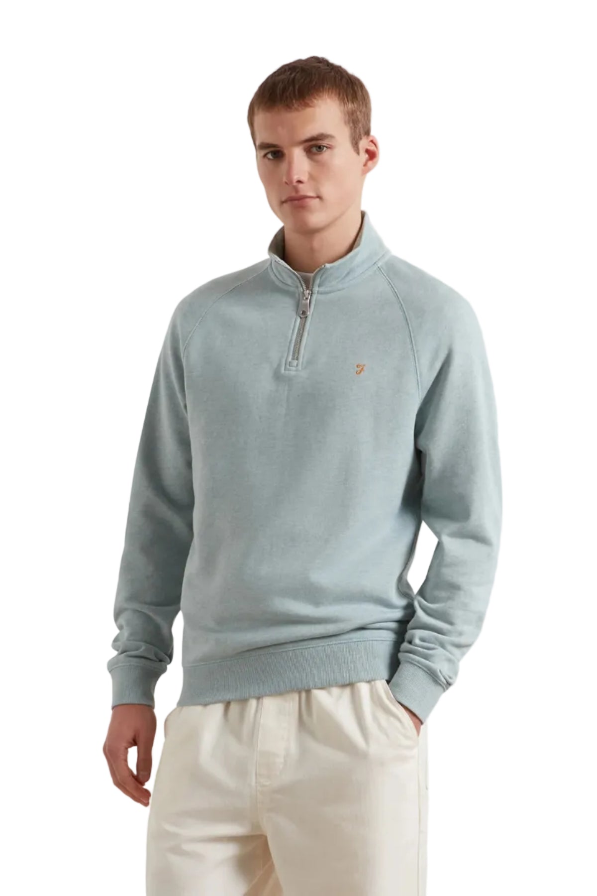 Farah Jim Cotton Quarter Zip Sweatshirt