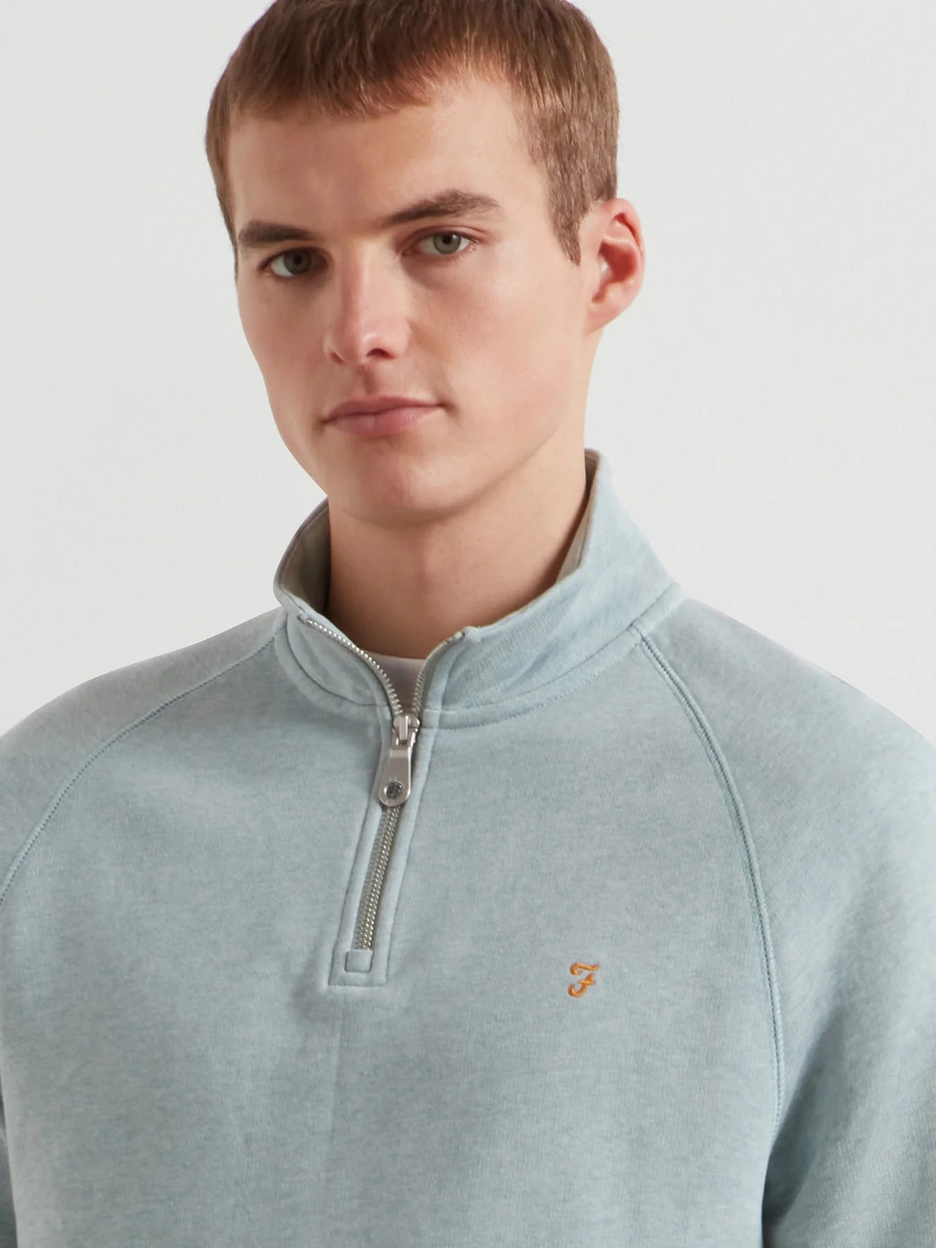 Farah Jim Cotton Quarter Zip Sweatshirt
