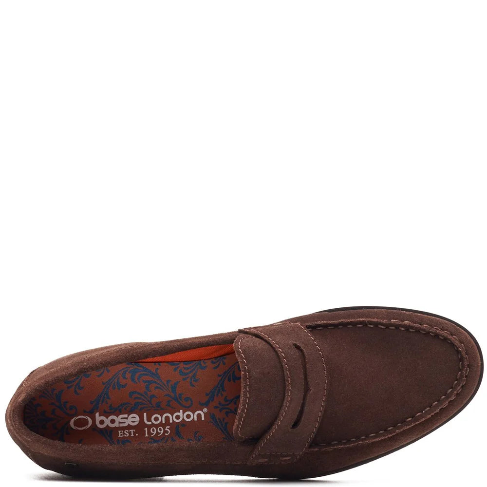Base London Slate Suede Penny Loafer 44011