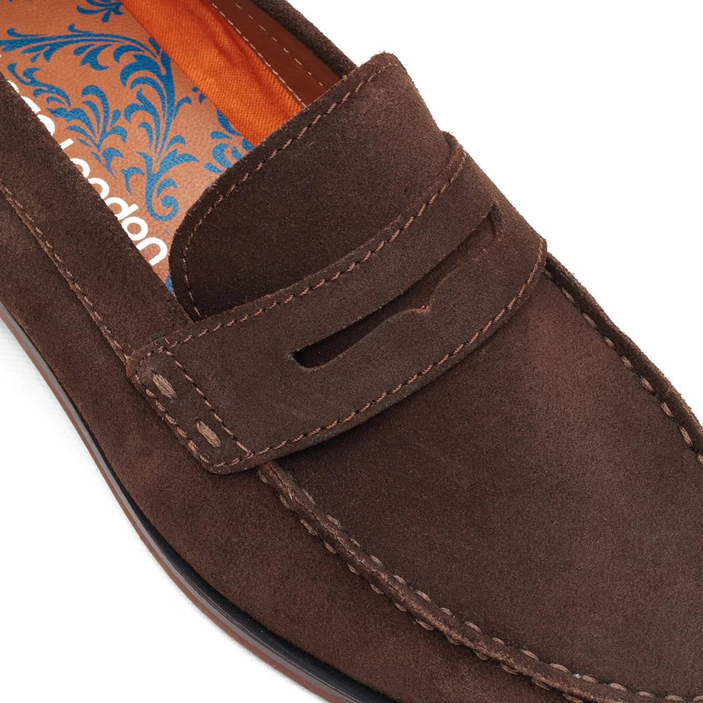 Base London Slate Suede Penny Loafer 44011