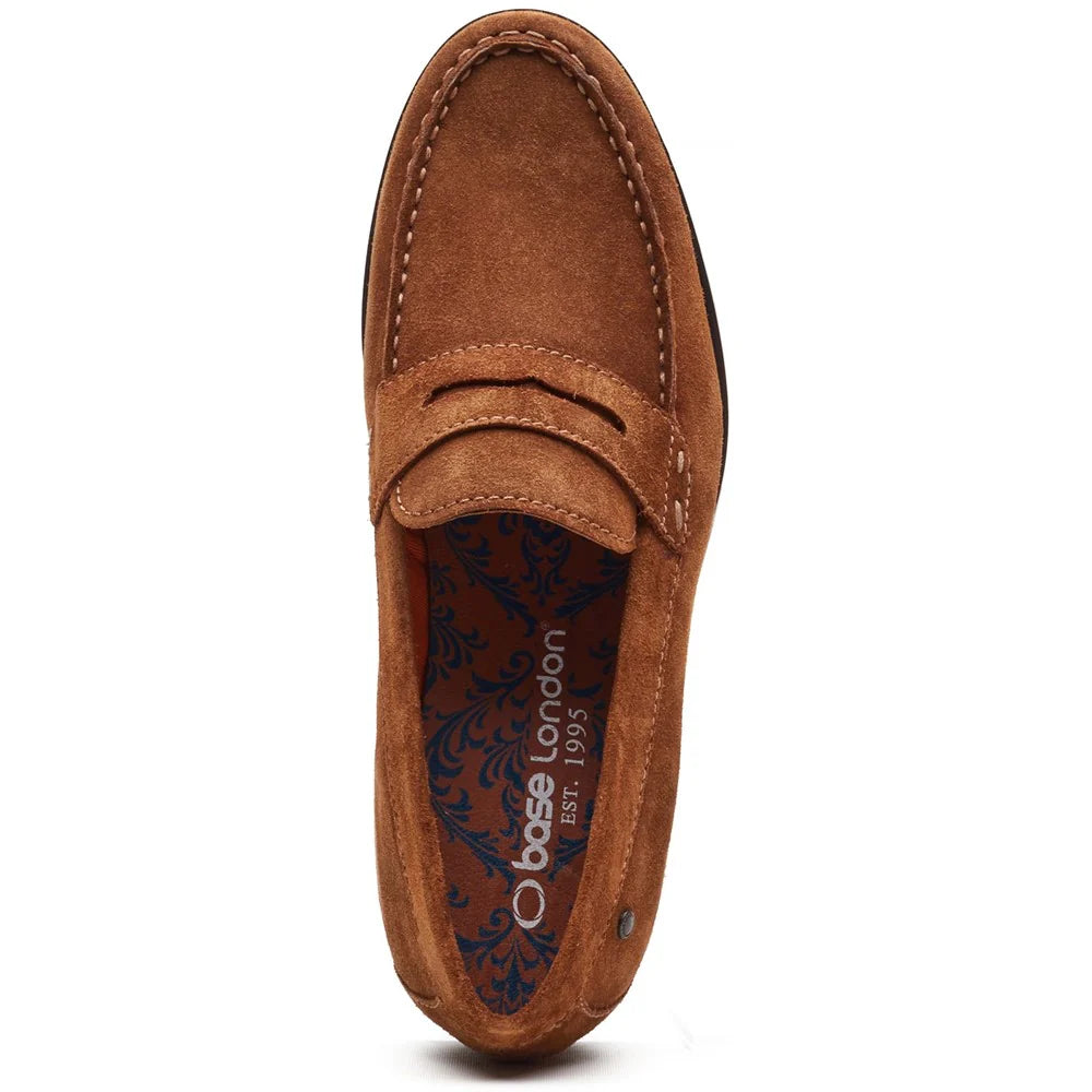 Base London Slate Suede Penny Loafer 44011
