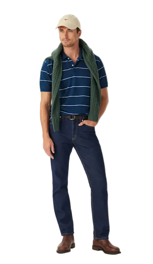 RM Williams Albany Stripe Polo Shirt