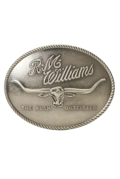 RM Williams Logo Buckle Antique Silver