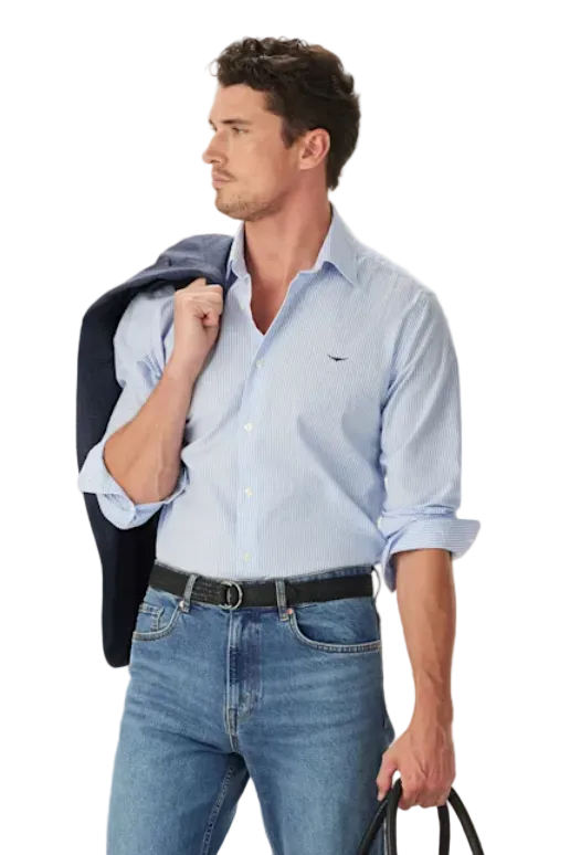 RM Williams Sommers Poplin Stripe Shirt