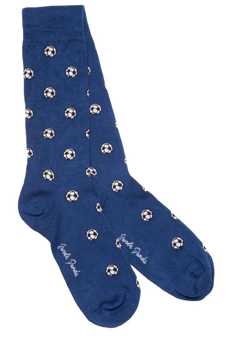 Swole Panda Bamboo Socks SP389 Blue Football