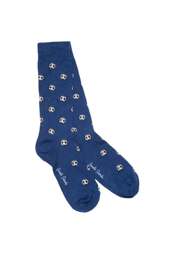 Swole Panda Bamboo Socks SP389 Blue Football