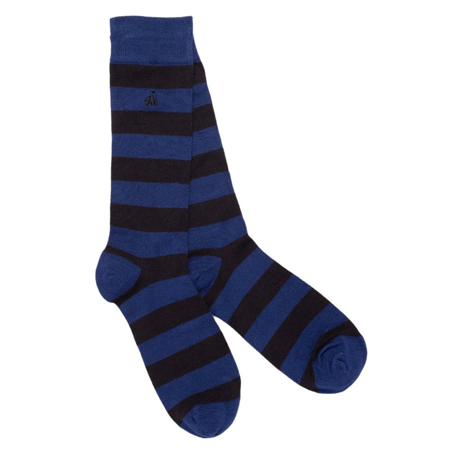 Swole Panda Bamboo Socks SP091 Charcoal Striped